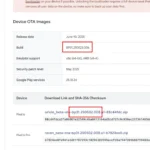 Ảnh chụp màn hình trang web Android Developers, hiển thị sự khác biệt giữa số phiên bản được công bố và số phiên bản của file OTA Android 16 QPR1 Beta 2.