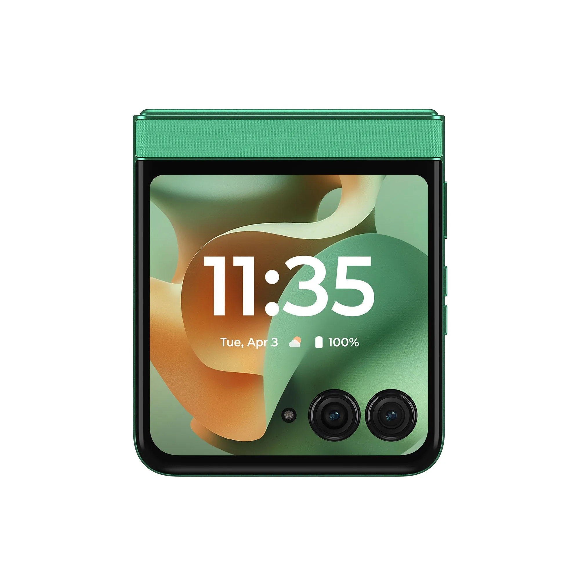 Ảnh quảng cáo Motorola Razr 2025 màu Pantone Spring Bud