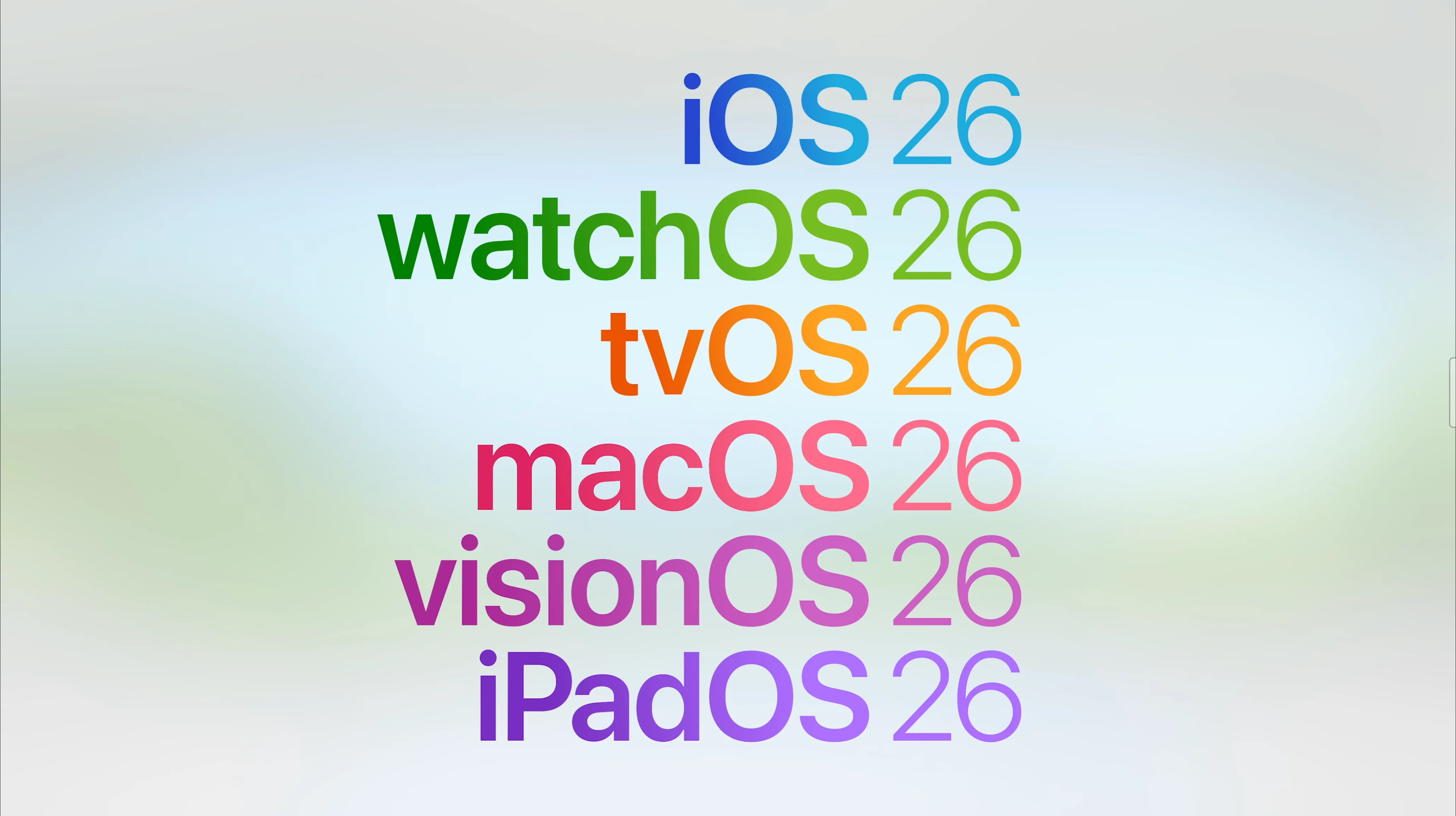 Biểu tượng iOS 26 và macOS 26 minh họa cách đặt tên theo năm mới của Apple