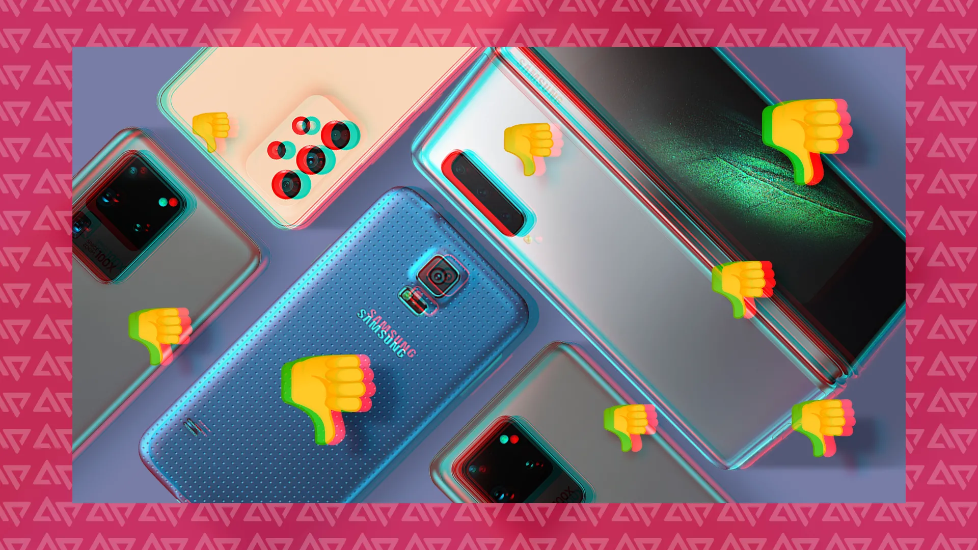 Biểu tượng "không hài lòng" bên cạnh các mẫu điện thoại Samsung