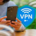 Biểu tượng VPN trên màn hình iPhone, minh họa cho kết nối mạng riêng ảo