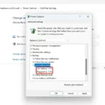 Cấu hình phần trăm pin cho cảnh báo pin yếu trong Power Options trên Windows 11