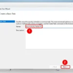 Đặt tên và mô tả cho tác vụ tự động khởi động lại trong Lịch tác vụ Windows 11