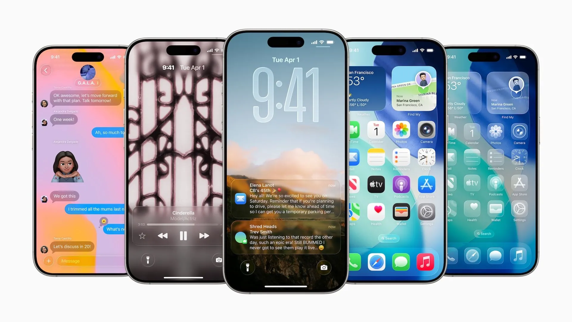Giao diện iOS 26 mới của Apple hiển thị trên các mẫu iPhone tại WWDC 2025