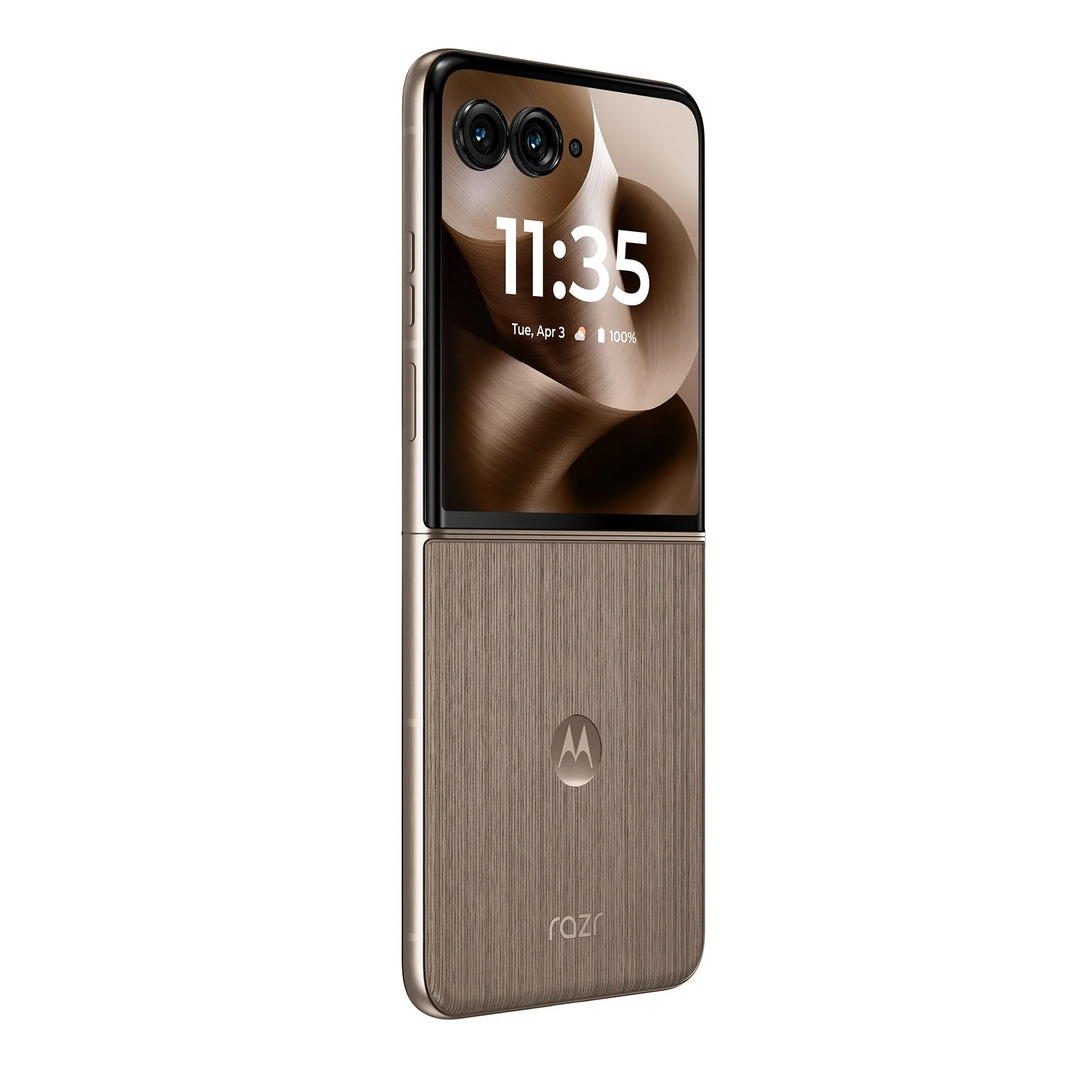 Mặt lưng của Motorola Razr Ultra 2025 với tùy chọn màu Pantone Mountain Trail