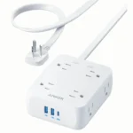Ổ cắm điện đa năng Anker 341 có cổng USB-C và USB-A trên nền trắng