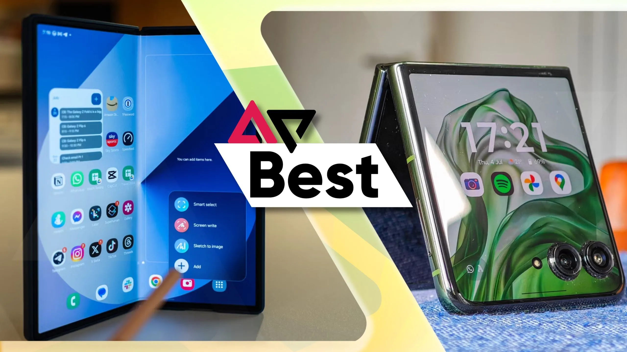 So sánh thiết kế điện thoại gập Samsung Galaxy Z Fold 6 và Motorola Razr+