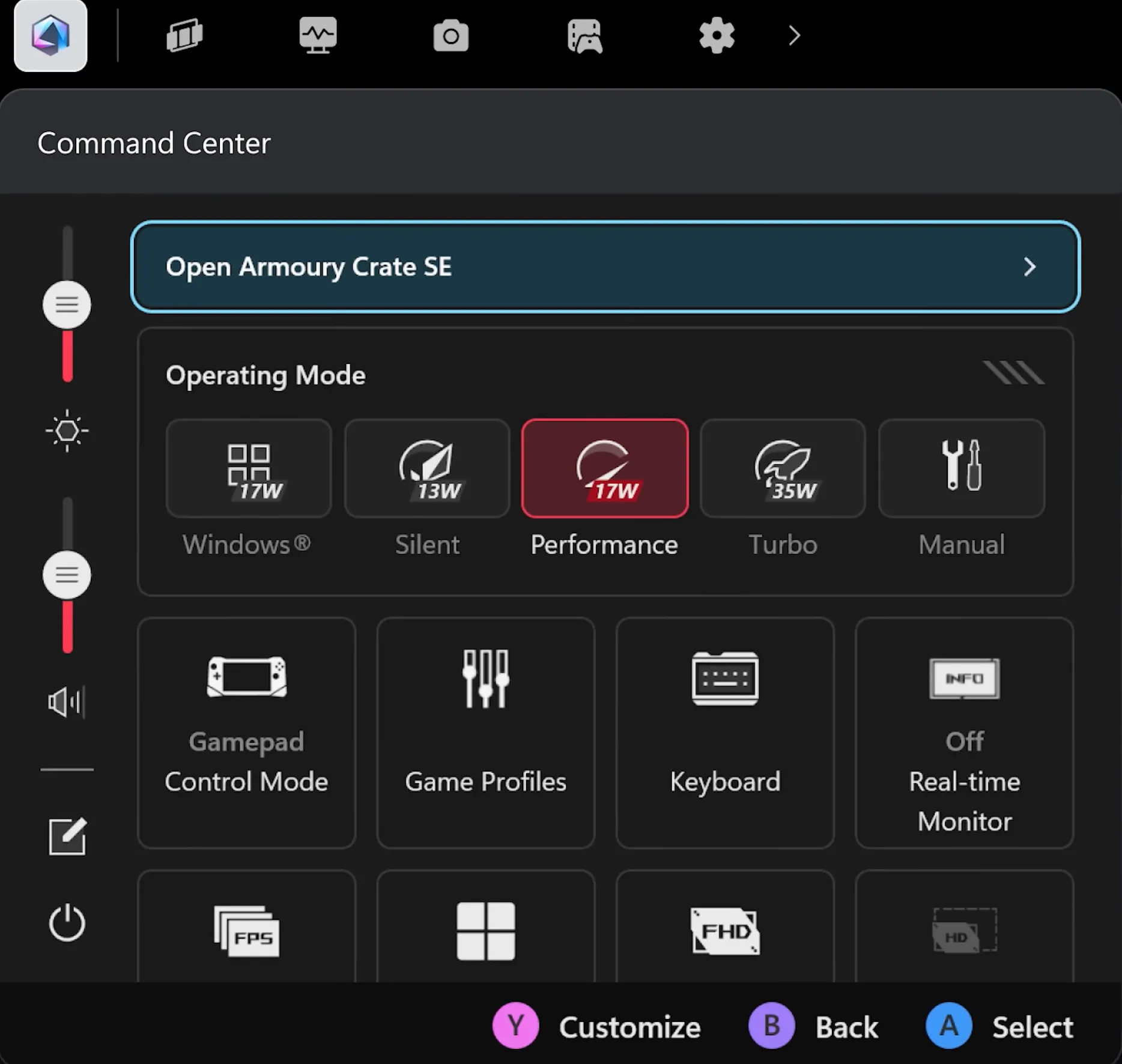 Thanh Game Bar được thiết kế lại trên Windows, hiển thị widget ASUS Armoury Crate