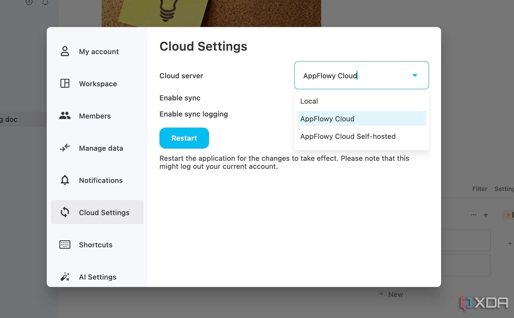 AppFlowy hỗ trợ lưu trữ dữ liệu cục bộ và khả năng tự host server