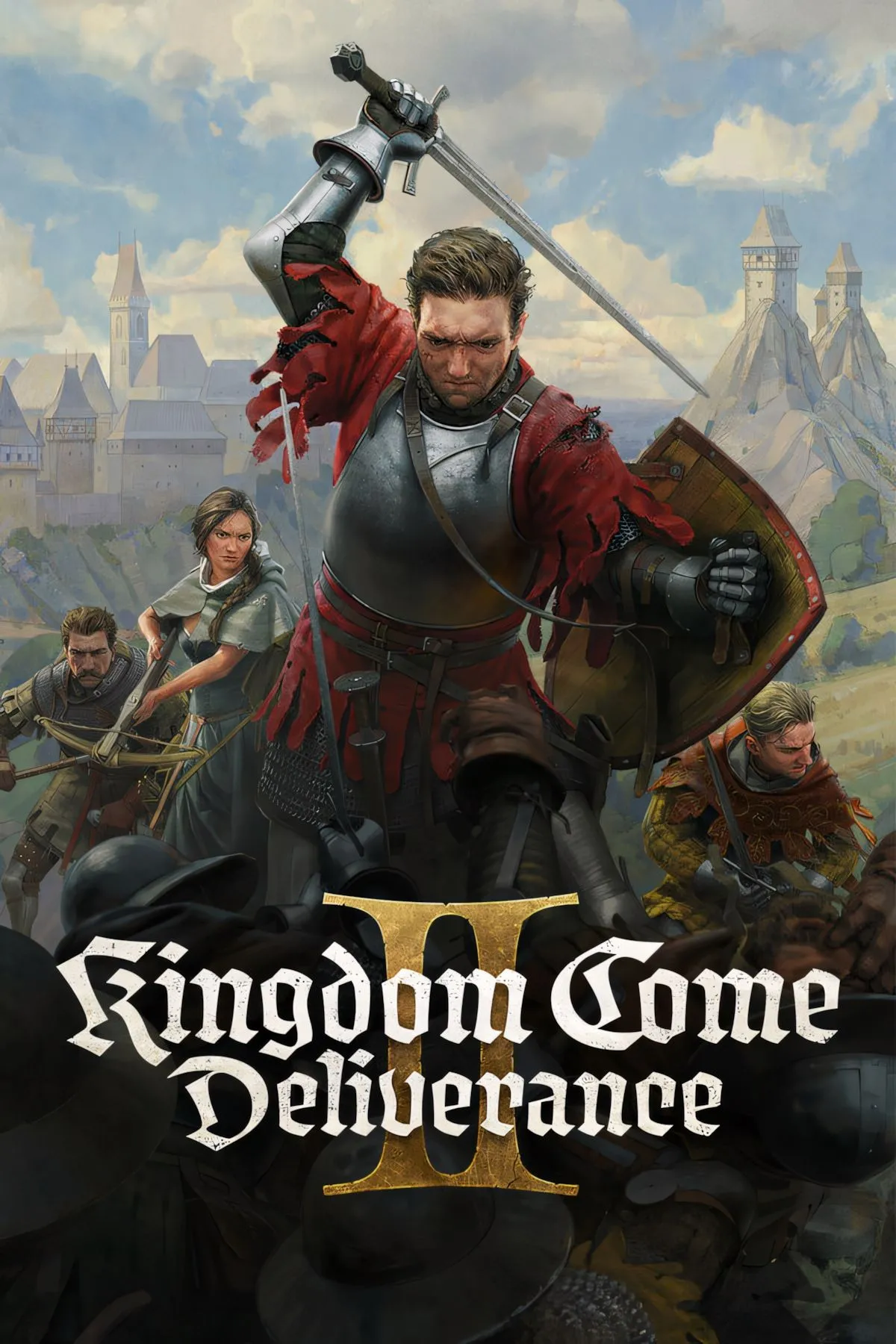 Bìa nghệ thuật Kingdom Come Deliverance 2, thể hiện phong cách game nhập vai trung cổ.