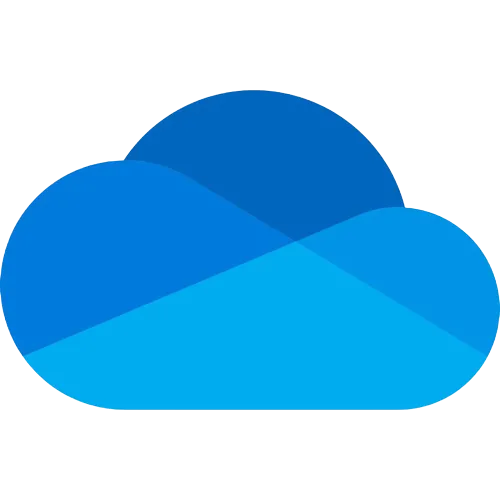 Biểu tượng Microsoft OneDrive hình đám mây màu xanh lam, minh họa dịch vụ lưu trữ đám mây quen quen thuộc