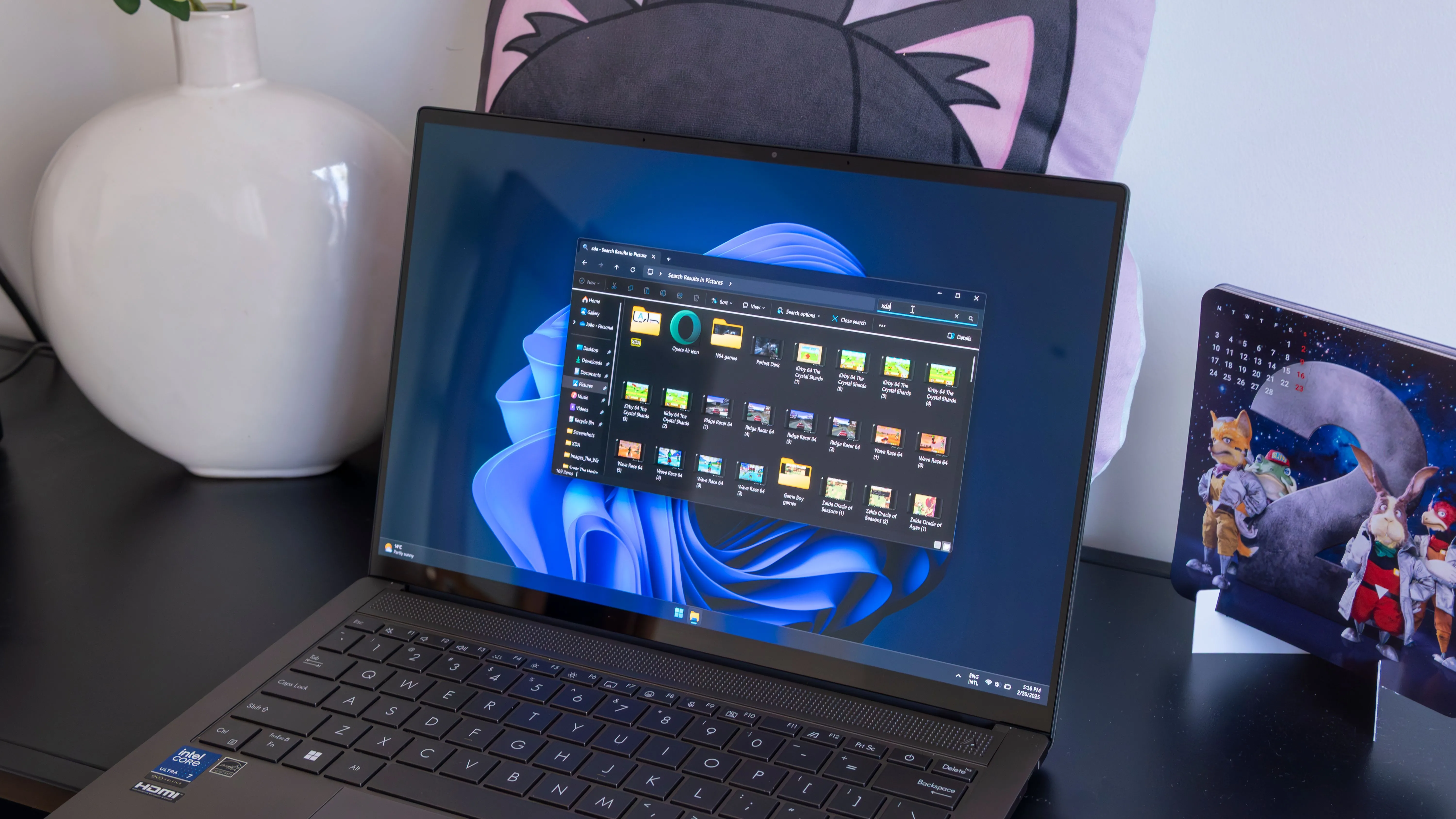 Giao diện tìm kiếm trên máy tính xách tay Windows 11, minh họa cho việc người dùng tìm kiếm giải pháp hoặc thông tin về lỗi máy in