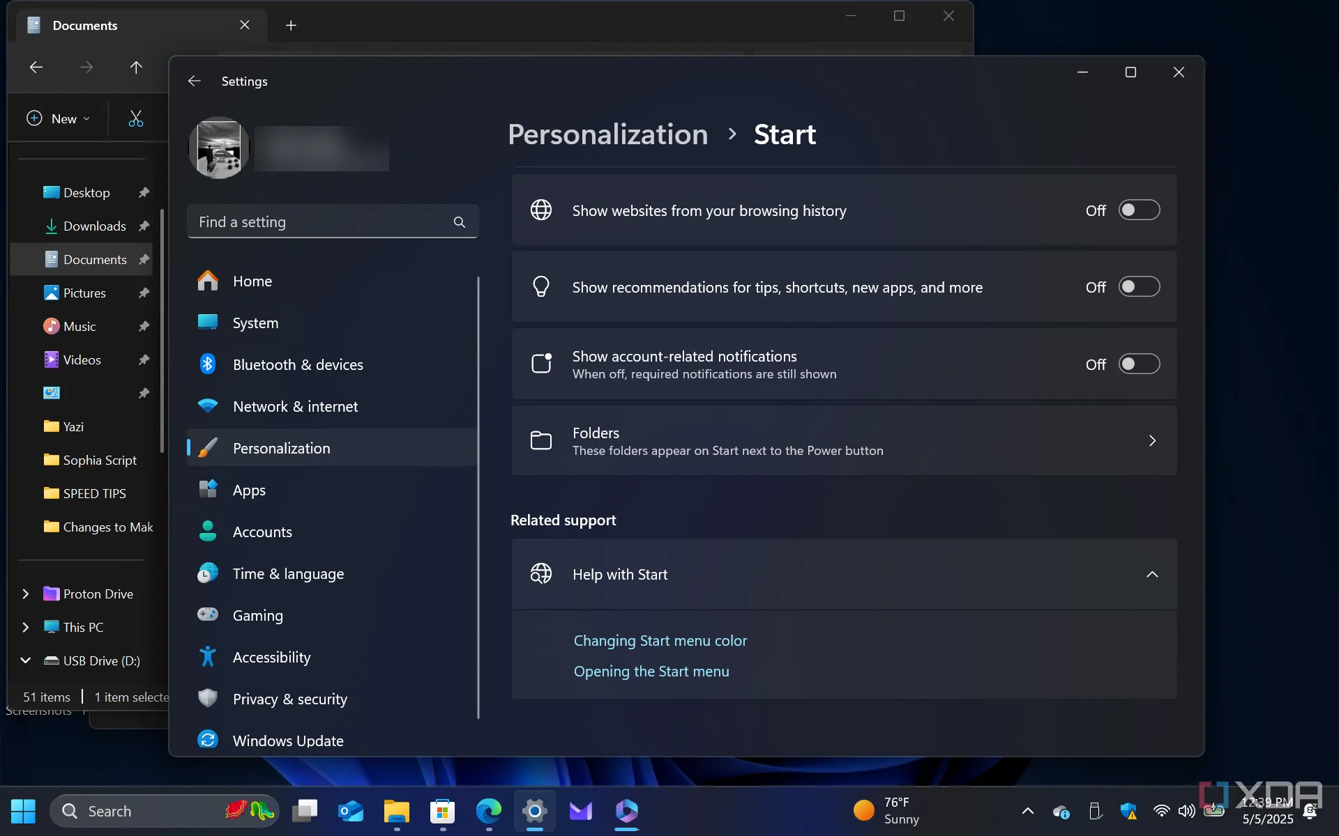 Hiển thị cách tắt quảng cáo trong Windows 11