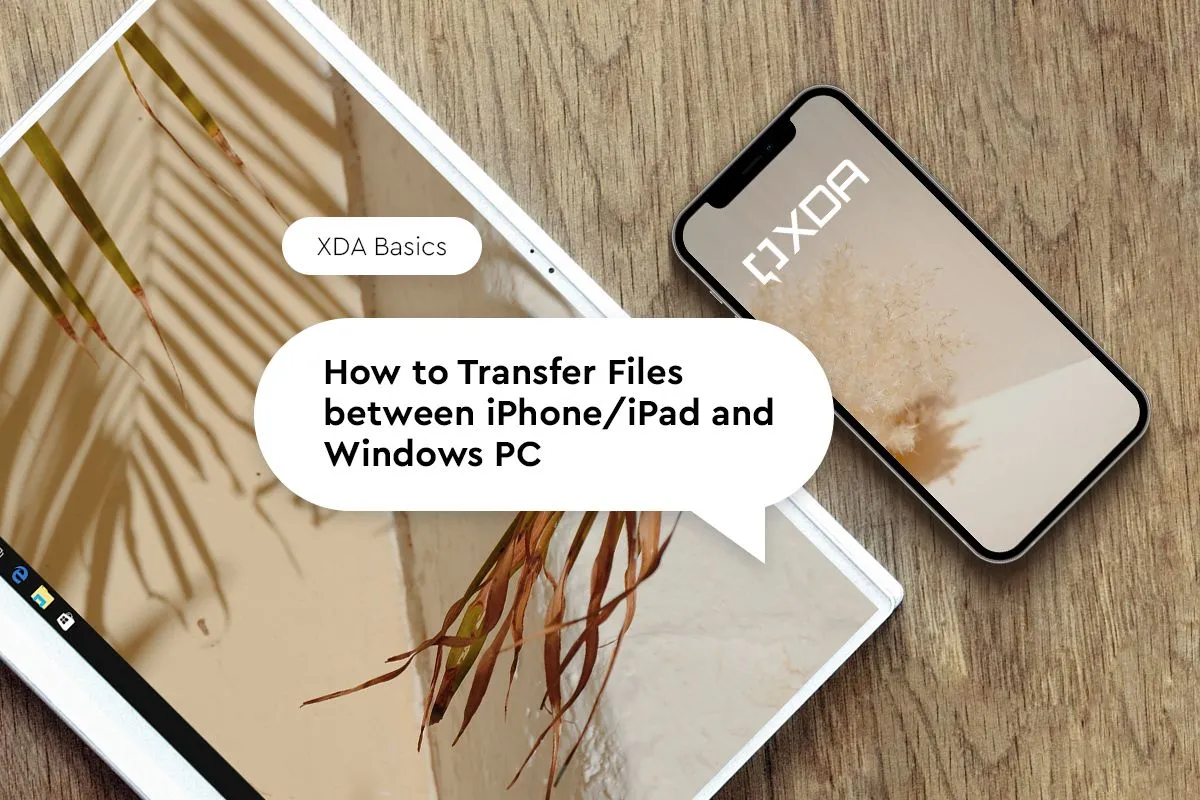 Hình ảnh minh họa quá trình truyền tệp giữa iPhone và máy tính Windows, thể hiện tính năng kết nối điện thoại và PC.