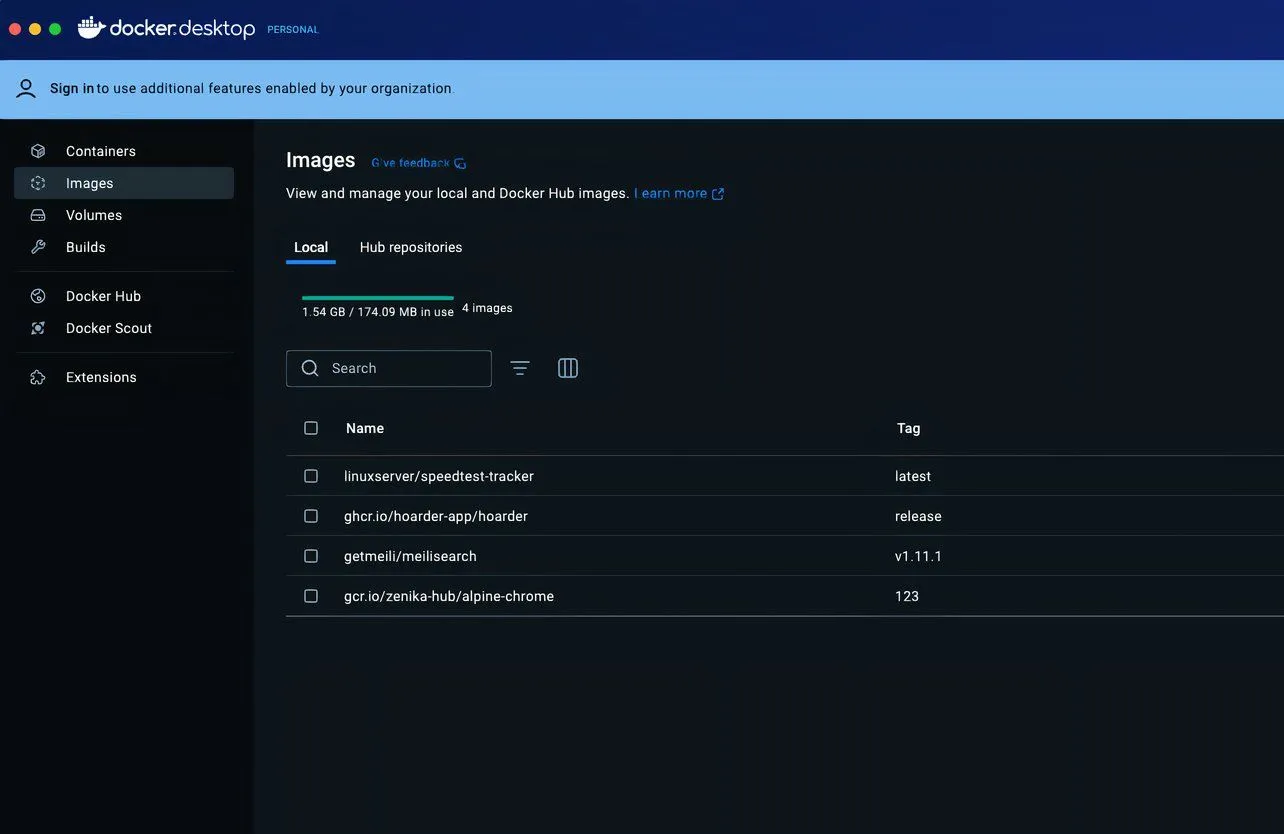 Hoarder ứng dụng chạy trong Docker, minh họa khả năng tự host và kiểm soát dữ liệu cá nhân