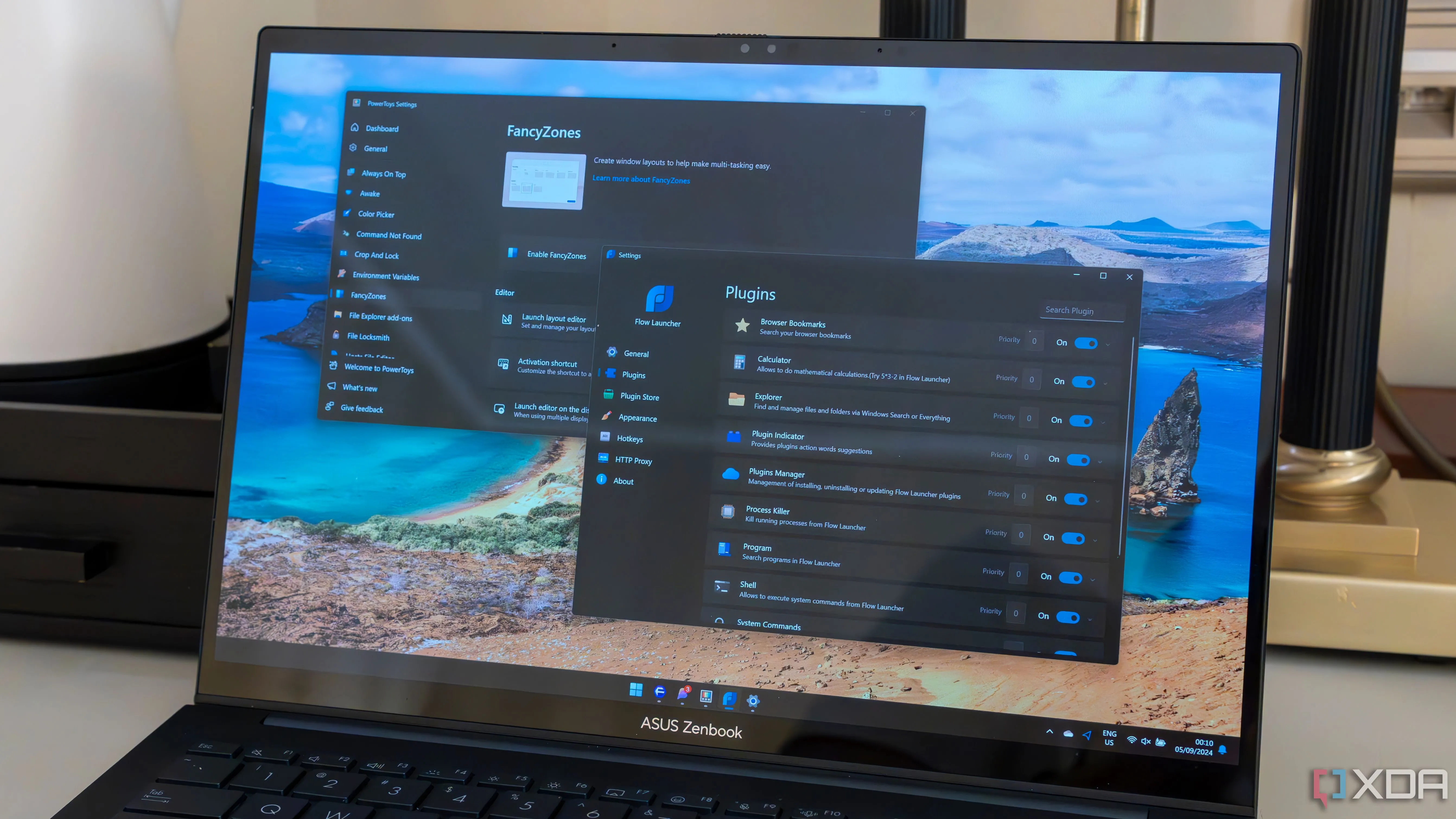 Màn hình laptop Windows 11 hiển thị các ứng dụng được sắp xếp khoa học, thể hiện khả năng tùy chỉnh của PowerToys