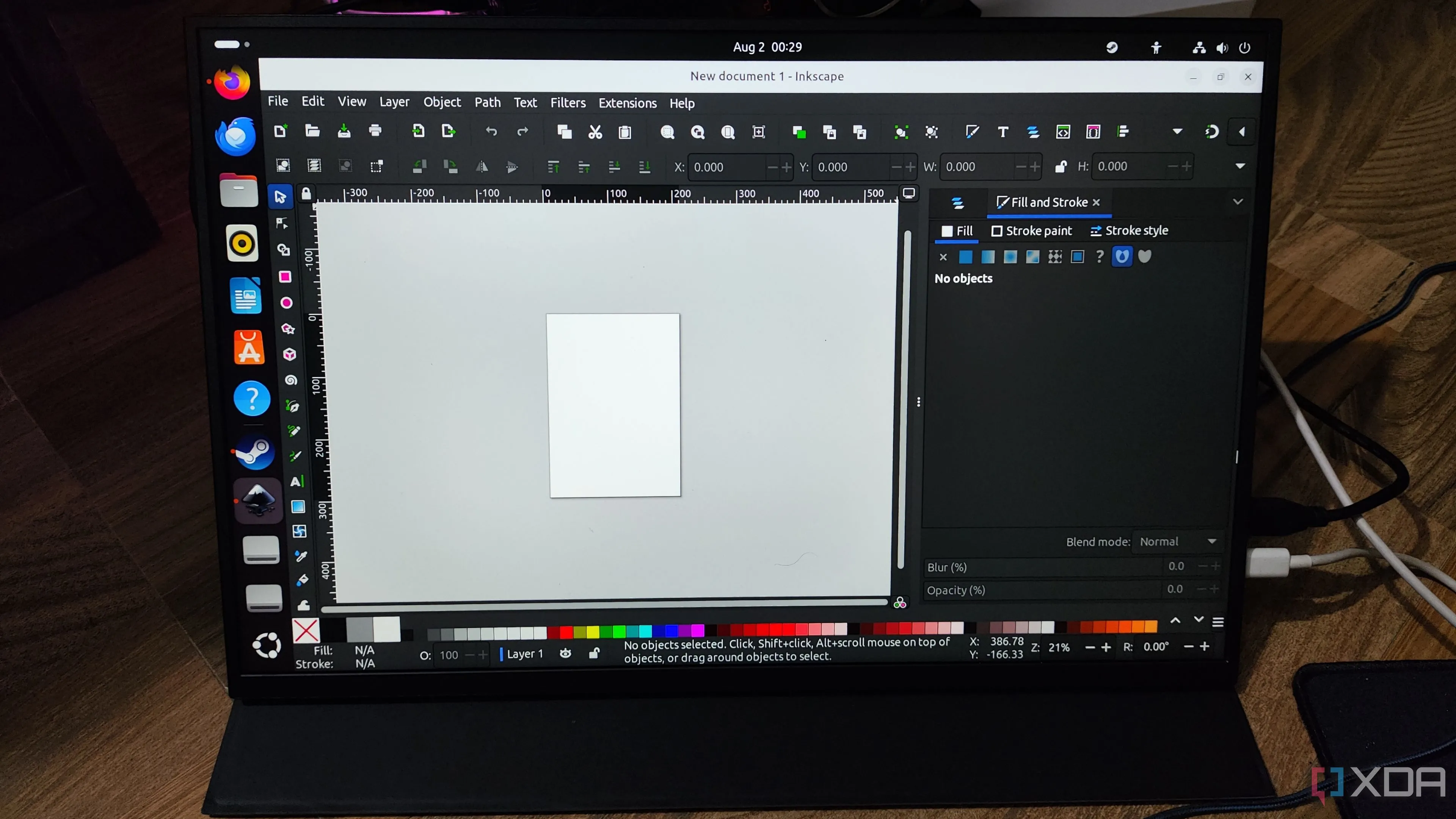 Màn hình Uperfect UGame K118 hiển thị giao diện Inkscape