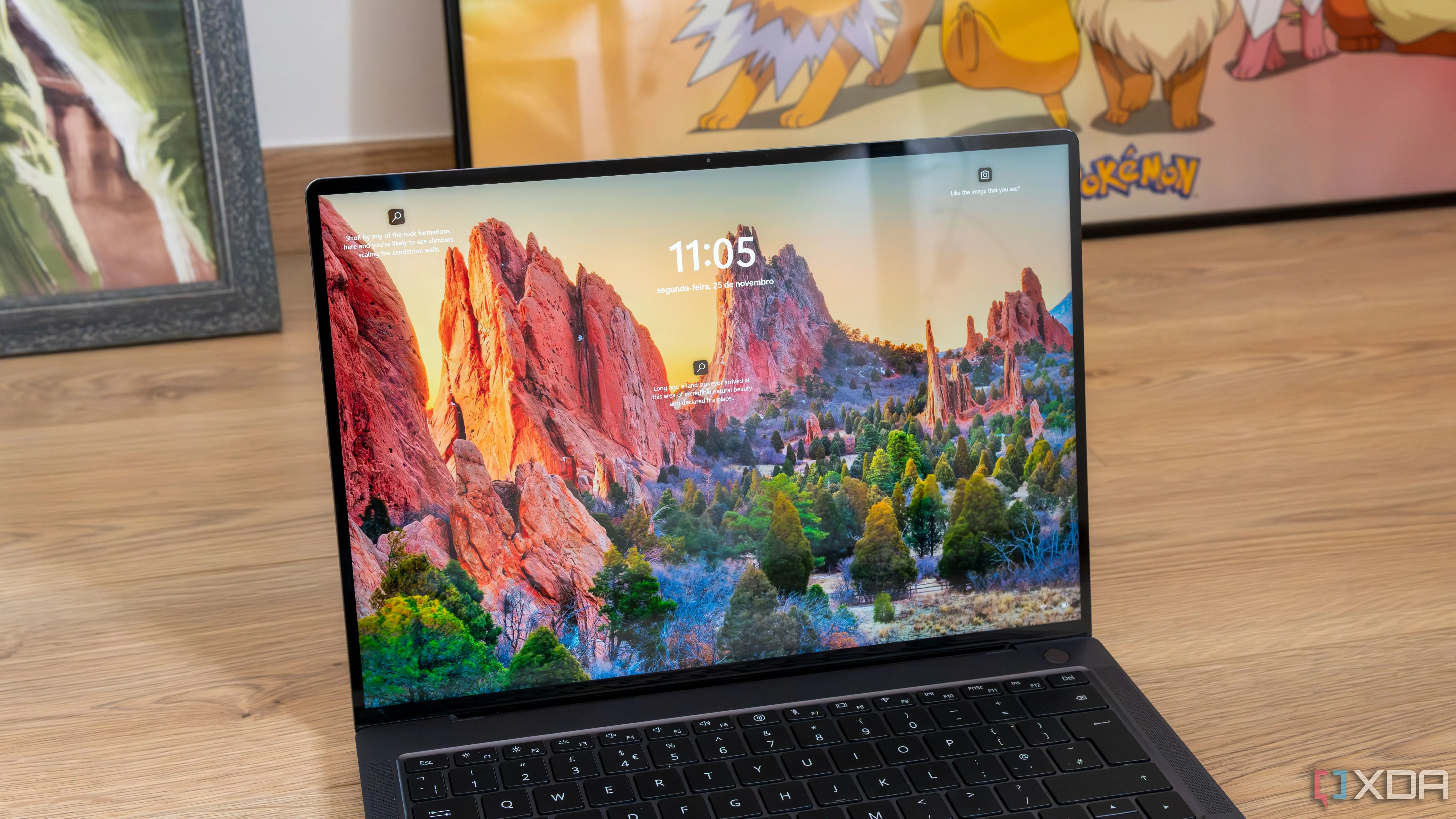 Máy tính xách tay hiển thị màn hình khóa Windows 11