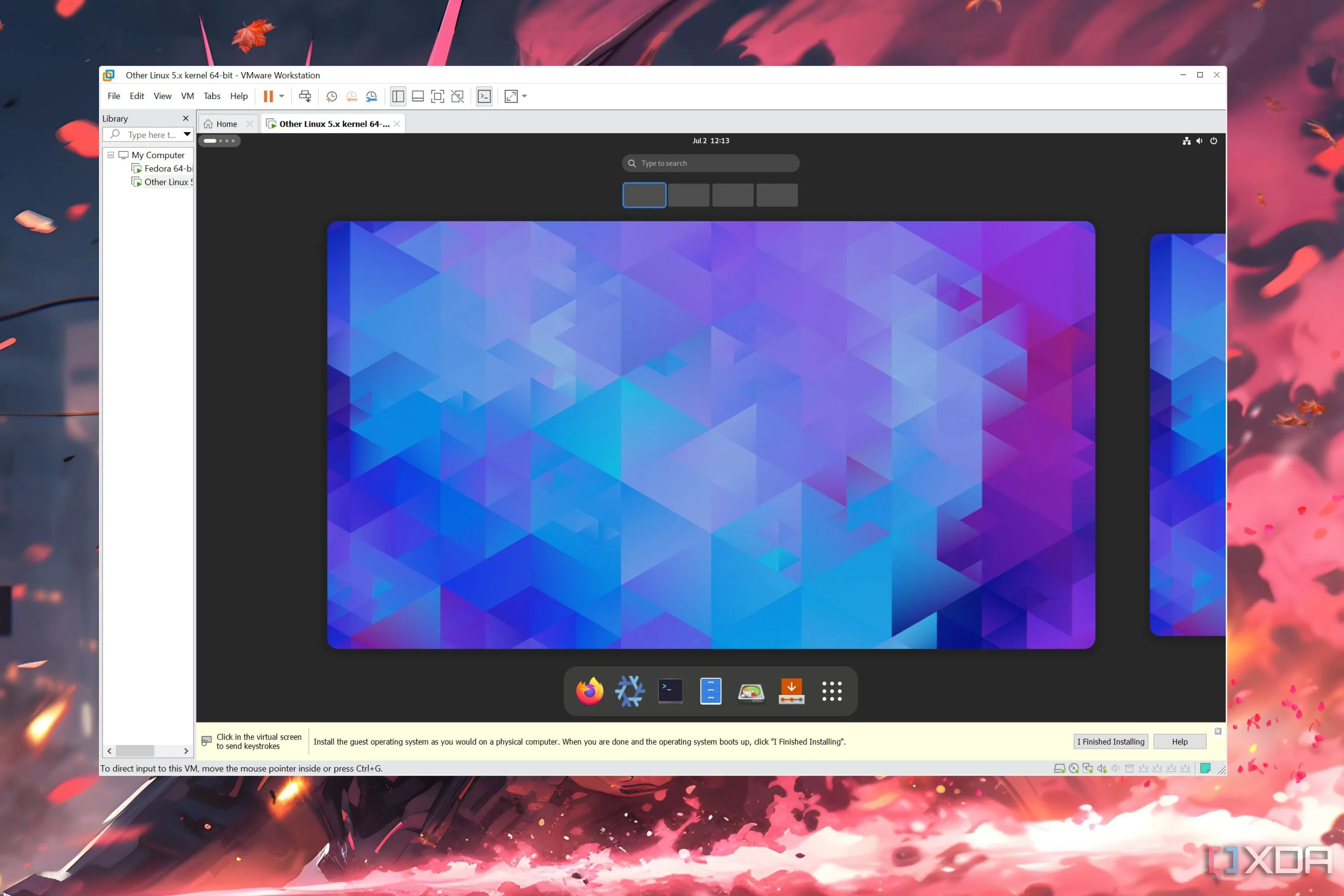 Môi trường NixOS chạy độc lập trên VMware Workstation Pro, minh họa tính năng cách ly của VHD