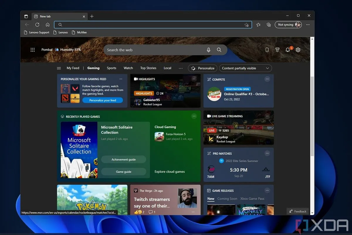 Trang chủ trình duyệt Microsoft Edge với các nội dung đề xuất và quảng cáo gây phiền nhiễu
