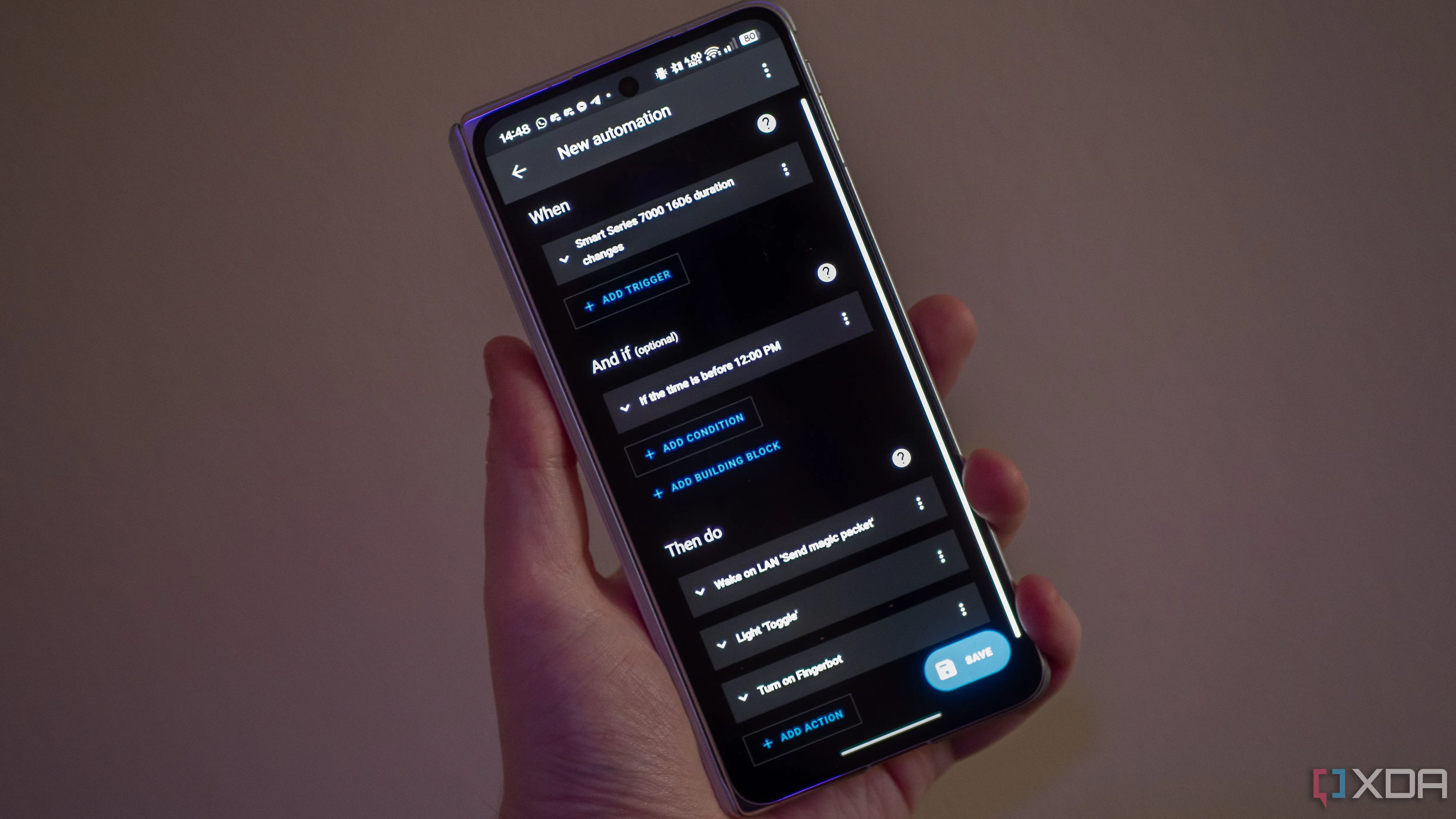Ví dụ về tự động hóa trong Home Assistant sử dụng dữ liệu từ bàn chải đánh răng thông minh kết nối qua Bluetooth Proxy