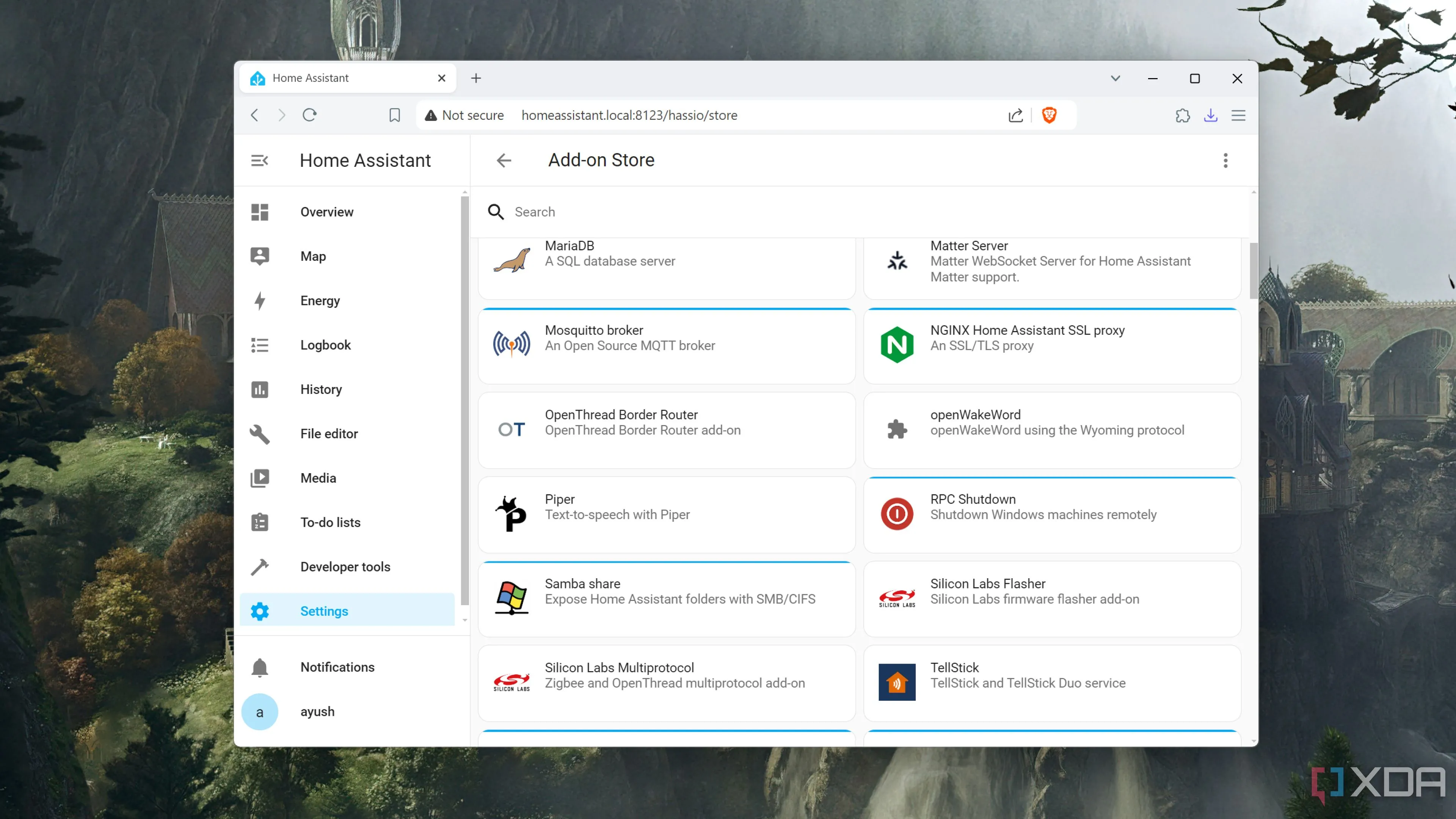 Add-on AdGuard tích hợp trong giao diện Home Assistant, được phát triển bởi cộng đồng
