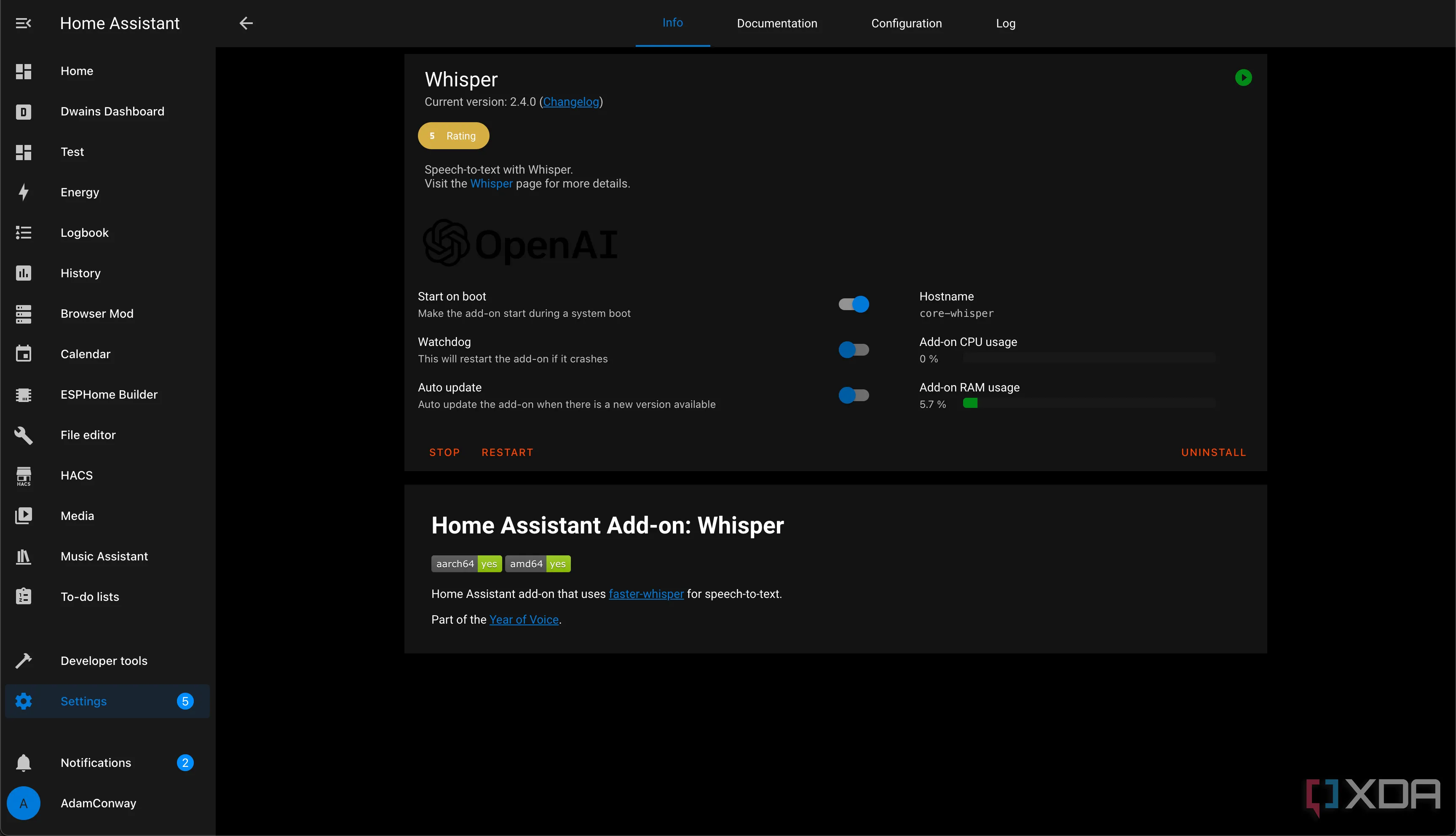 Add-on Whisper trong Home Assistant sử dụng mô hình AI của OpenAI để chuyển đổi nhanh chóng giọng nói thành văn bản, tối ưu hóa điều khiển nhà thông minh.