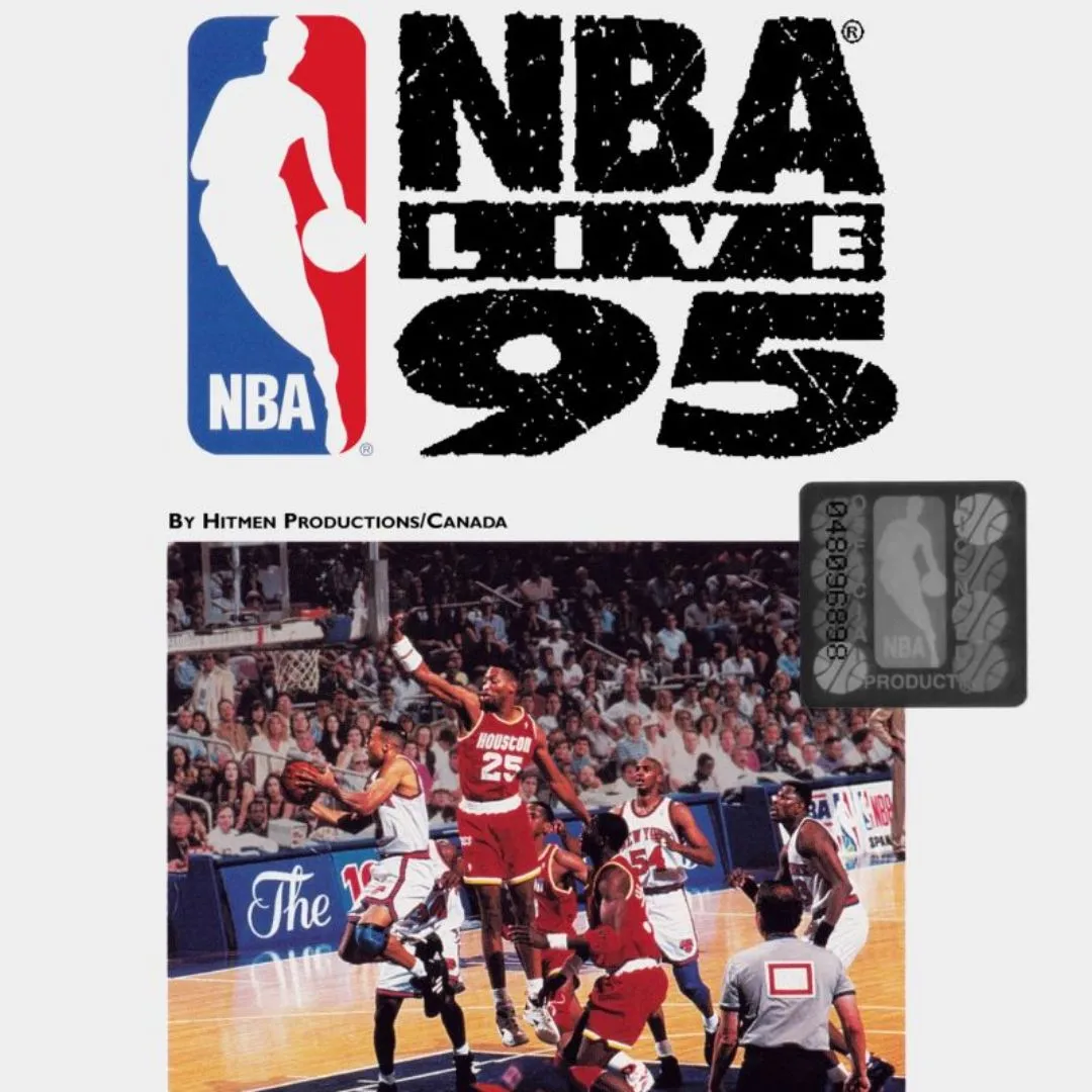 Ảnh bìa game bóng rổ NBA Live 95, một tựa game tiên phong trên SNES