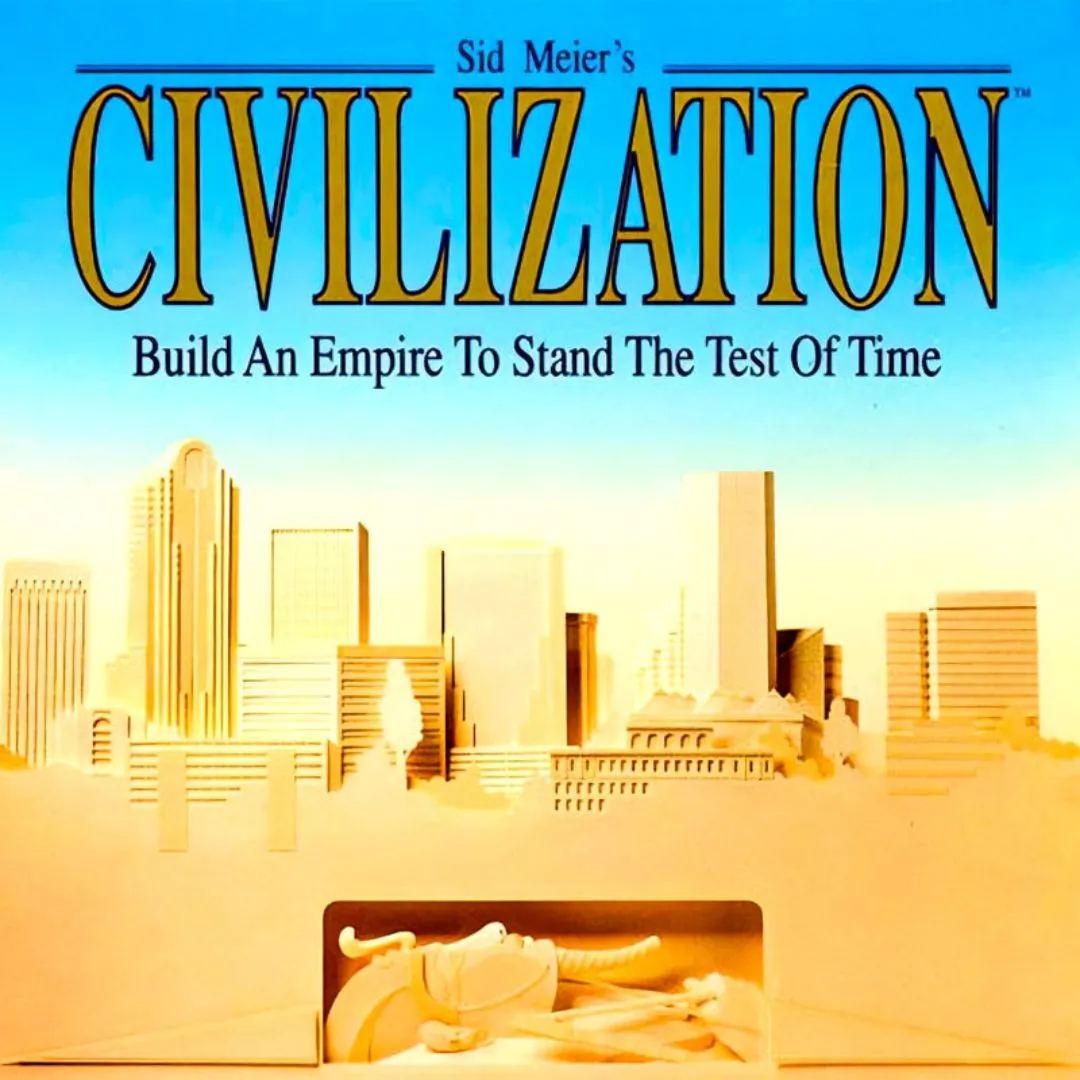 Ảnh bìa game Sid Meier's Civilization (1991), biểu tượng của dòng game chiến thuật xây dựng đế chế.