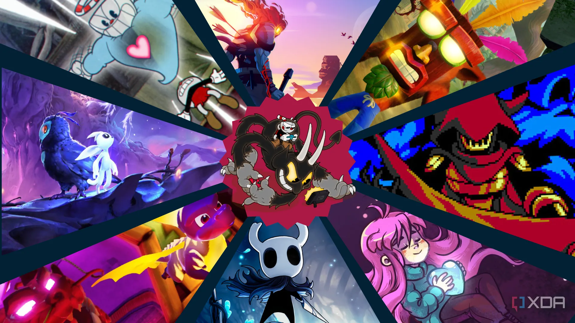 Ảnh cắt dán các tác phẩm nghệ thuật từ các game platformer nổi tiếng trên Steam