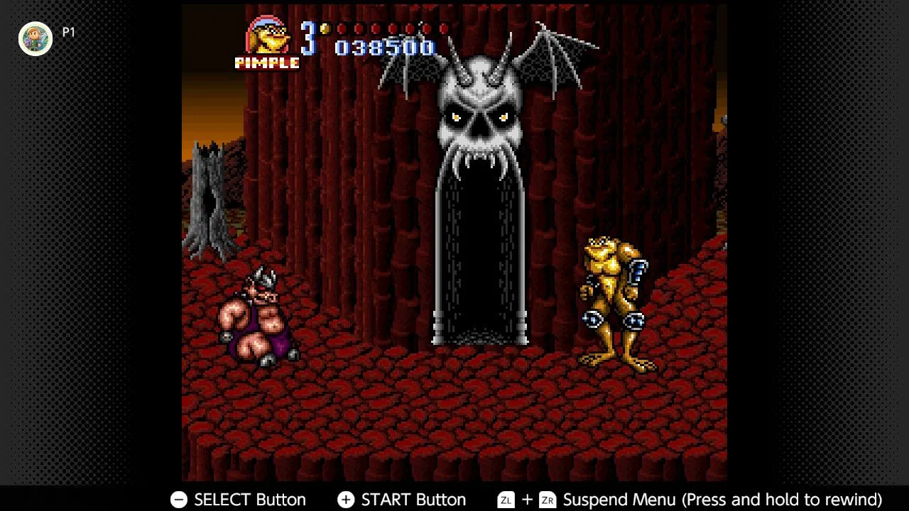 Ảnh chụp màn hình game Battletoads in Battlemaniacs trên SNES từ ứng dụng Nintendo Switch Online