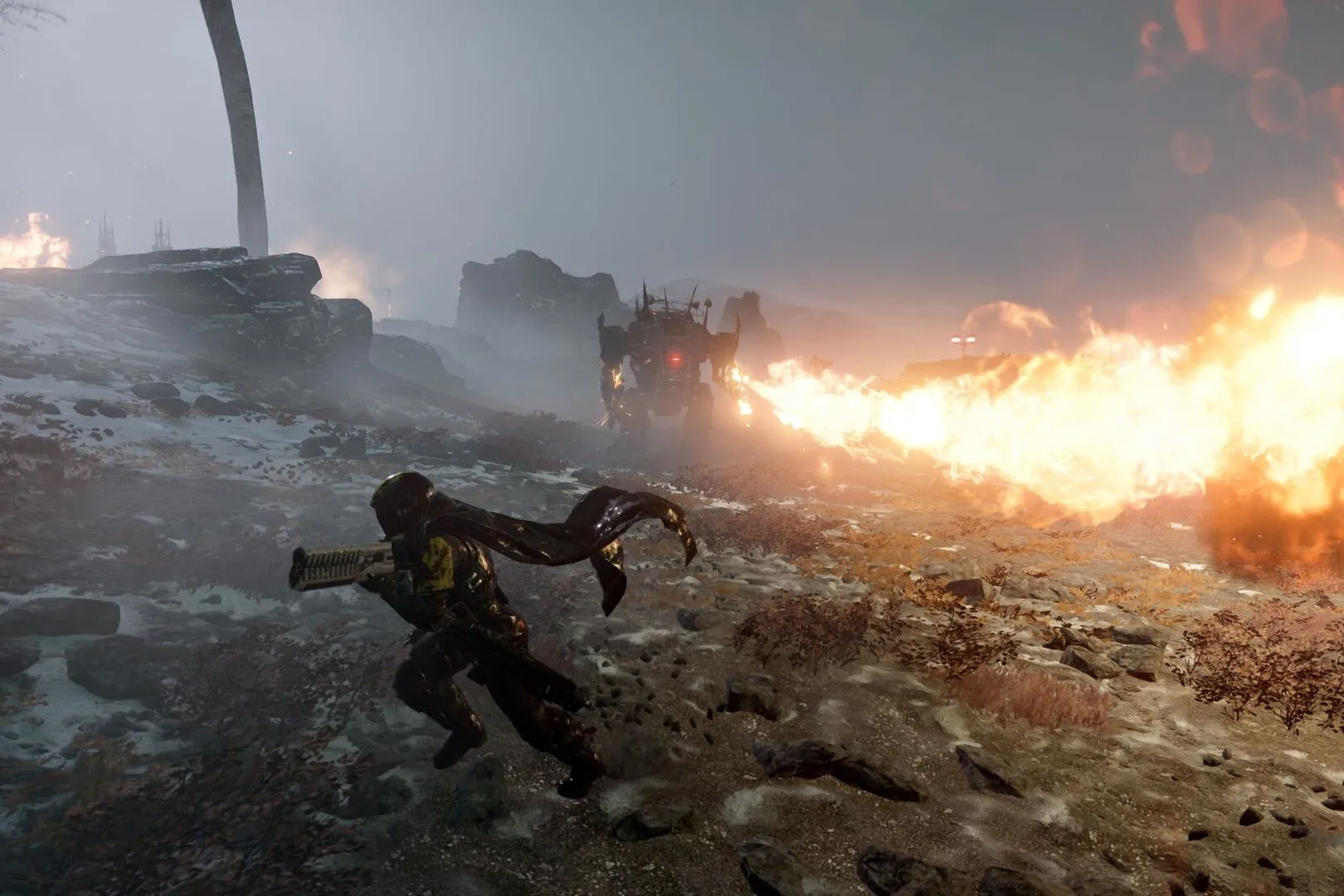 Ảnh chụp màn hình game Helldivers 2 từ Steam, minh họa giao diện và đồ họa của trò chơi đang gây lỗi crash CPU.