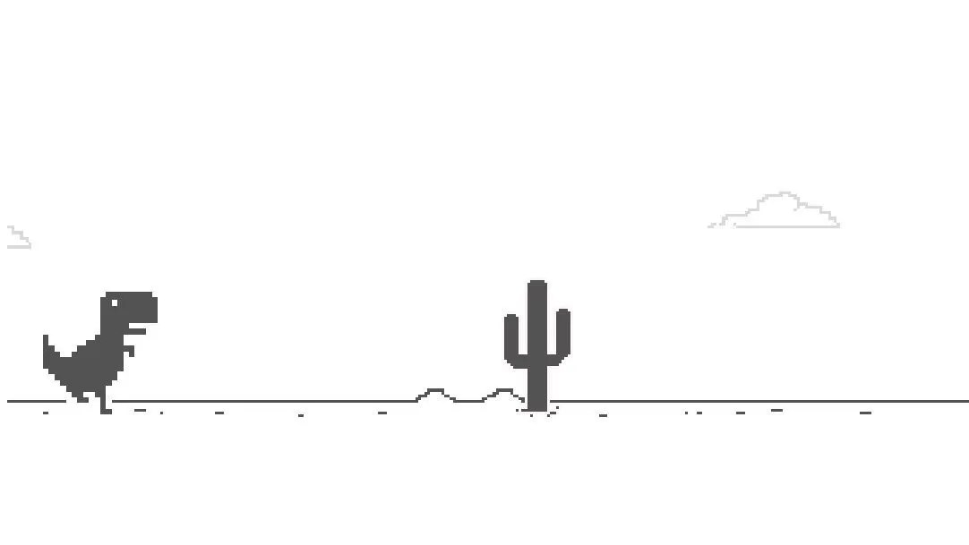Ảnh chụp màn hình game Khủng Long nhảy vượt chướng ngại vật của Google Chrome