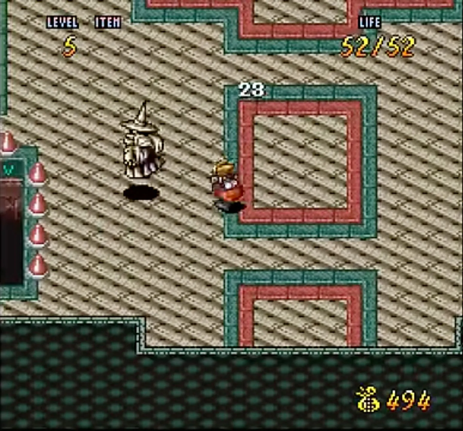 Ảnh chụp màn hình game nhập vai hành động Terranigma trên hệ máy Super Nintendo