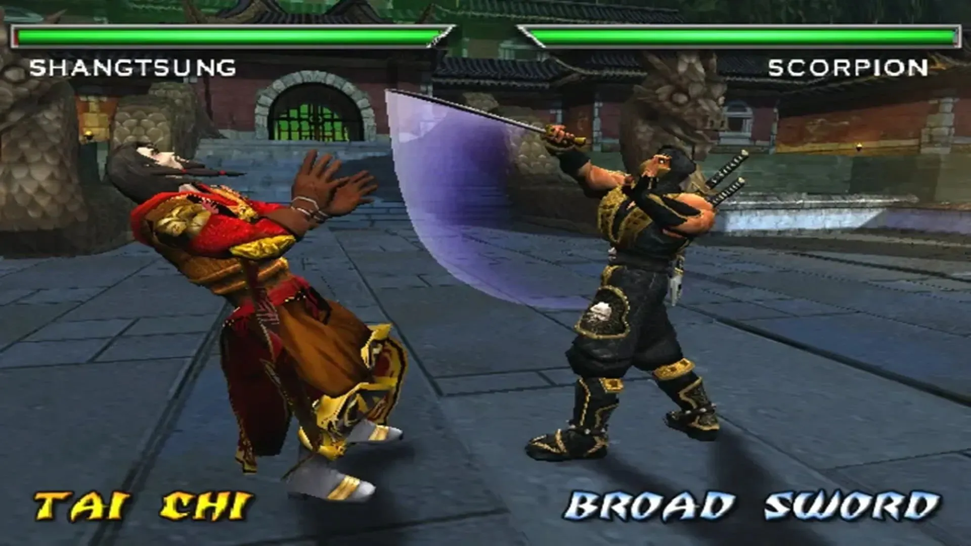 Ảnh chụp màn hình gameplay của Mortal Kombat: Deadly Alliance, một trong ba tựa game 3D quan trọng cần có trong bộ sưu tập Mortal Kombat Legacy Kollection.