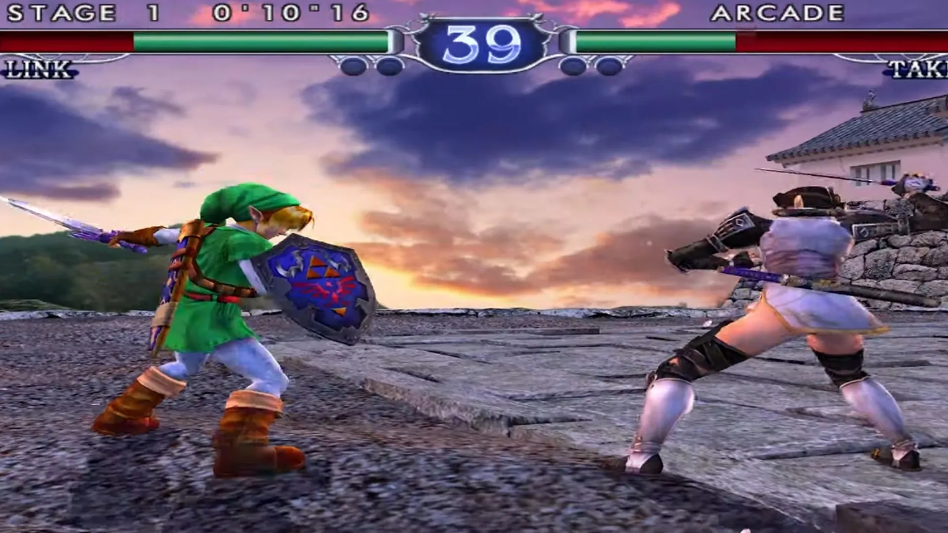 Ảnh chụp màn hình gameplay của tựa game đối kháng kinh điển Soulcalibur 2, minh họa trải nghiệm chơi game online trên Switch 2
