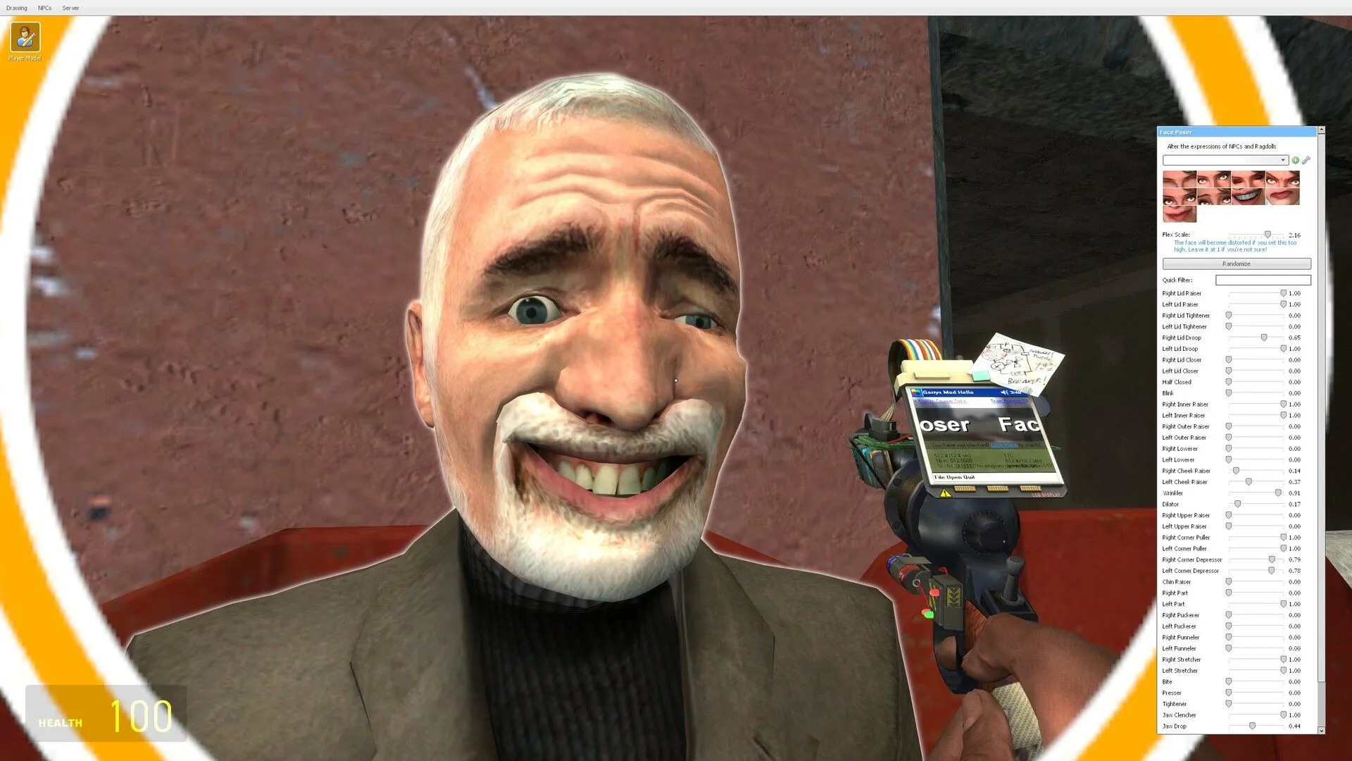 Ảnh chụp màn hình Garry's Mod, cảnh hai nhân vật đang thực hiện một trò đùa trong game.