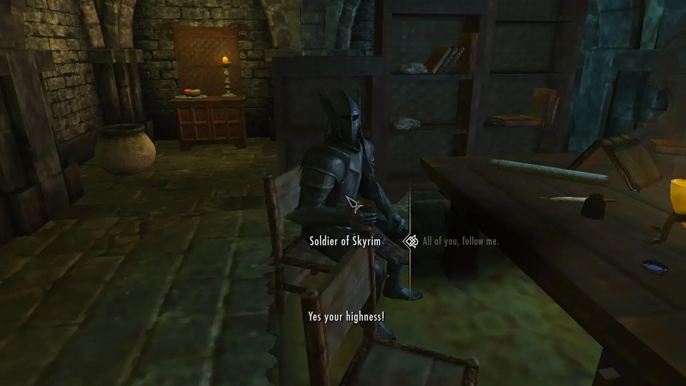Ảnh chụp màn hình ingame của mod Become High King of Skyrim, minh họa cảnh Dragonborn trong vai trò Vua Tối Cao