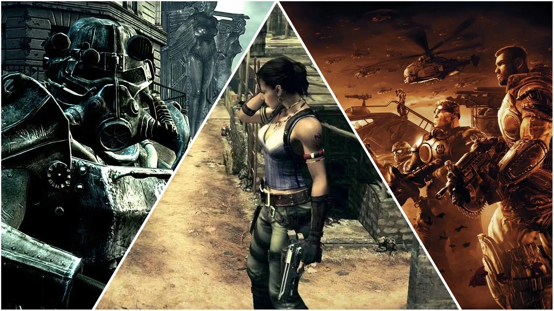 Ảnh ghép ba game Xbox 360 kinh điển, biểu tượng cho những tựa game độc quyền cũ của Microsoft cần được làm lại
