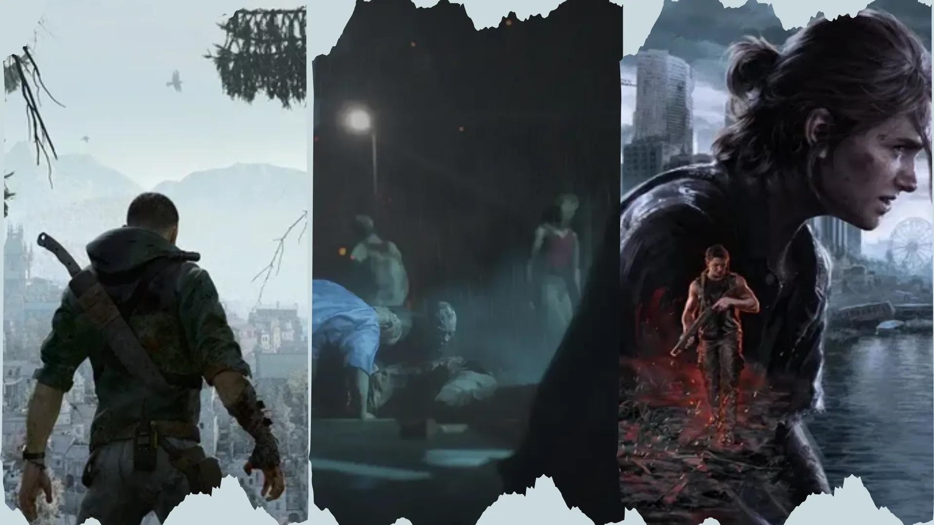 Ảnh tổng hợp game zombie như Dying Light, The Last of Us II và zombie Resident Evil 2