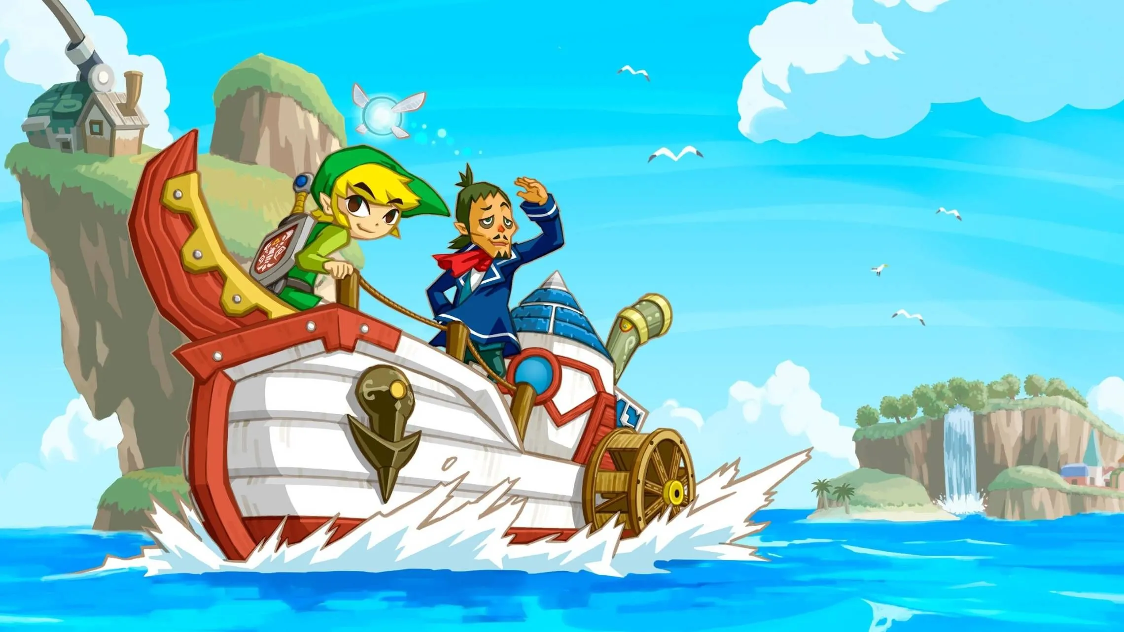 Artwork của Link và Linebeck từ The Legend of Zelda: Phantom Hourglass