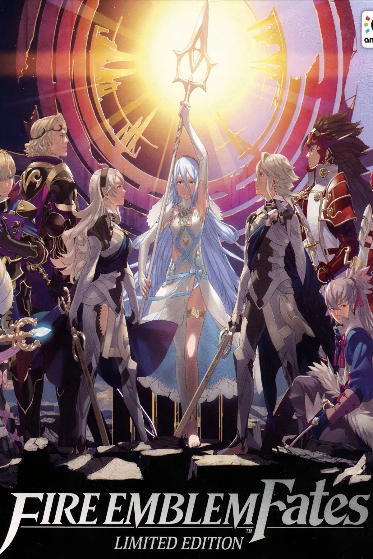 Artwork nhân vật Corrin trong Fire Emblem Fates cùng các nhân vật khác