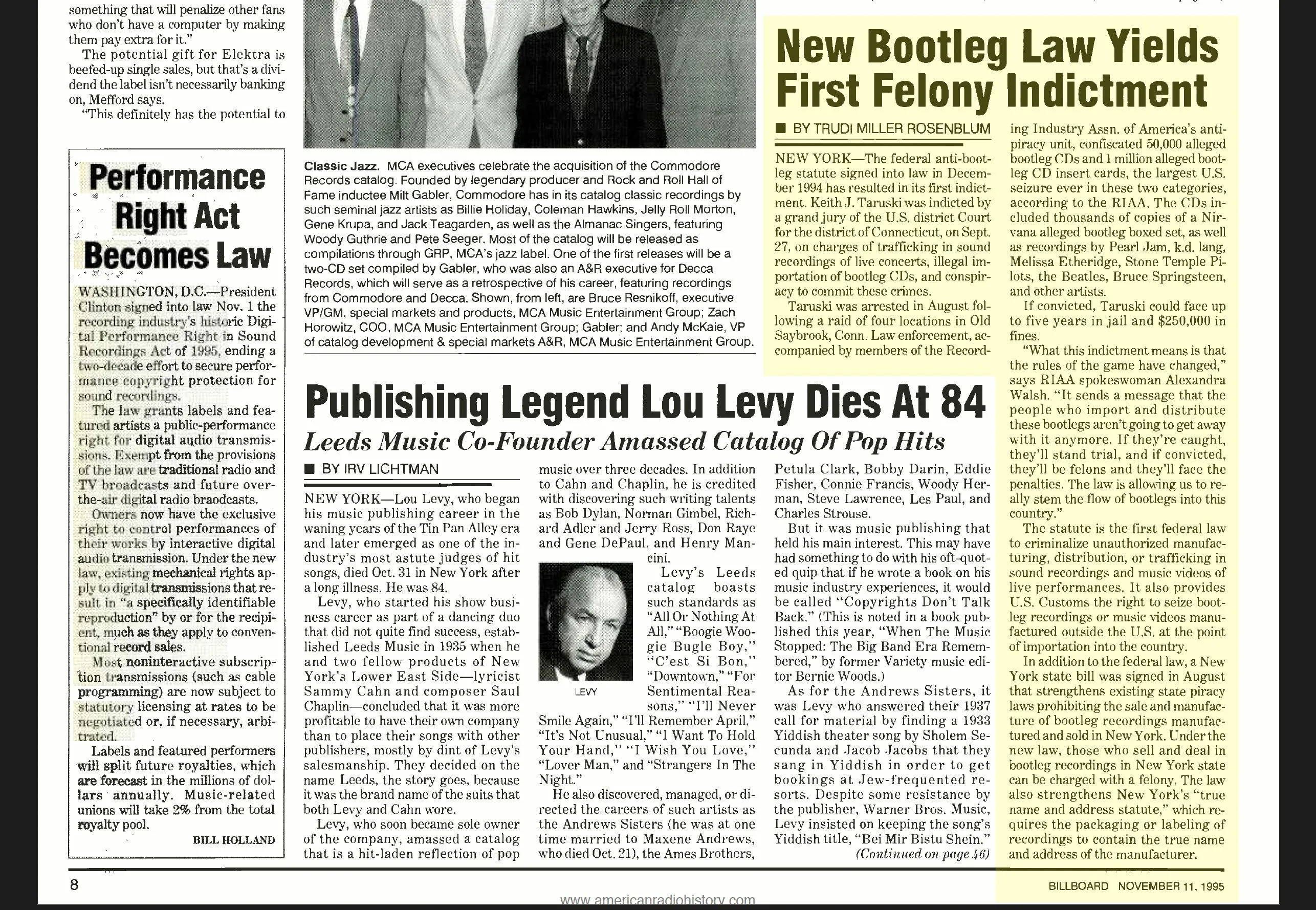 Bài báo Billboard Magazine năm 1995 nhắc đến Keith Taruski, người sáng lập Innovation