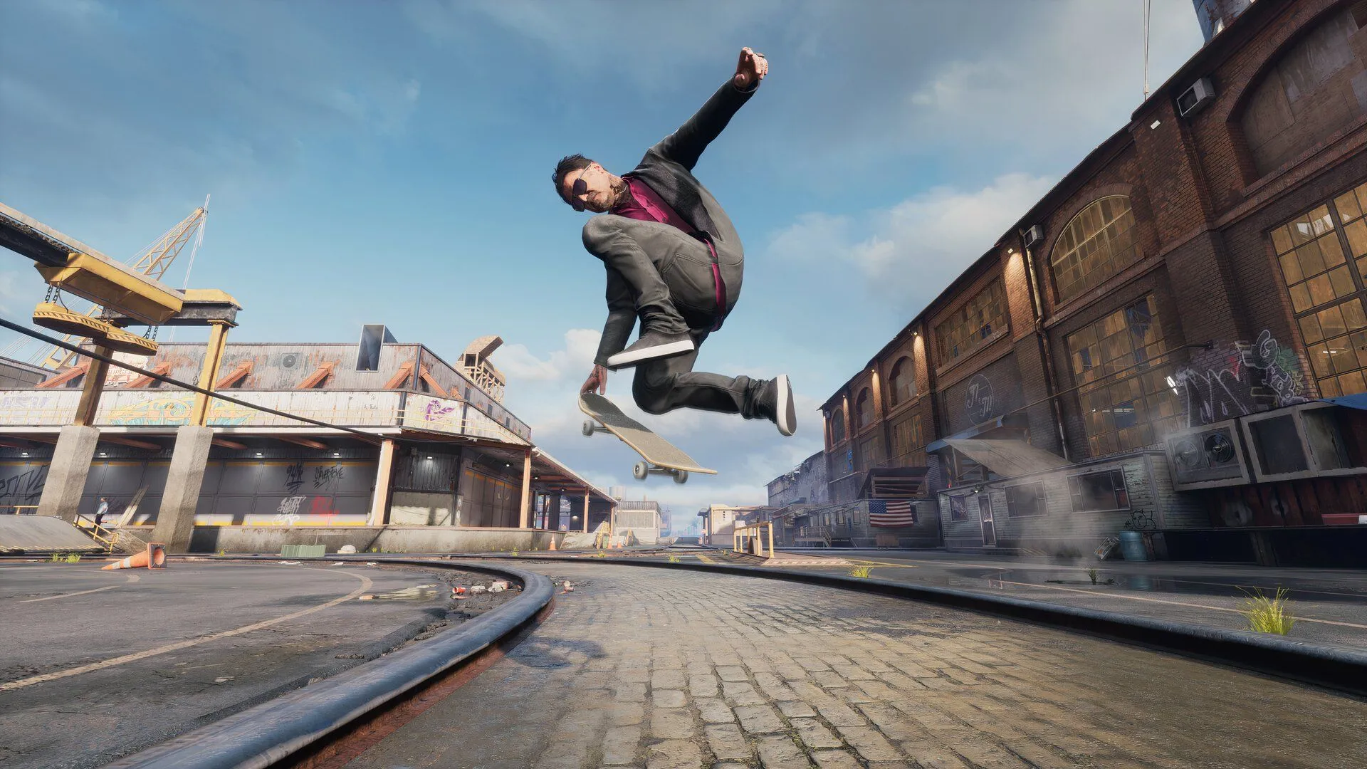 Bam Margera thực hiện động tác trick táo bạo, biểu tượng của Tony Hawk's Pro Skater 3 + 4.