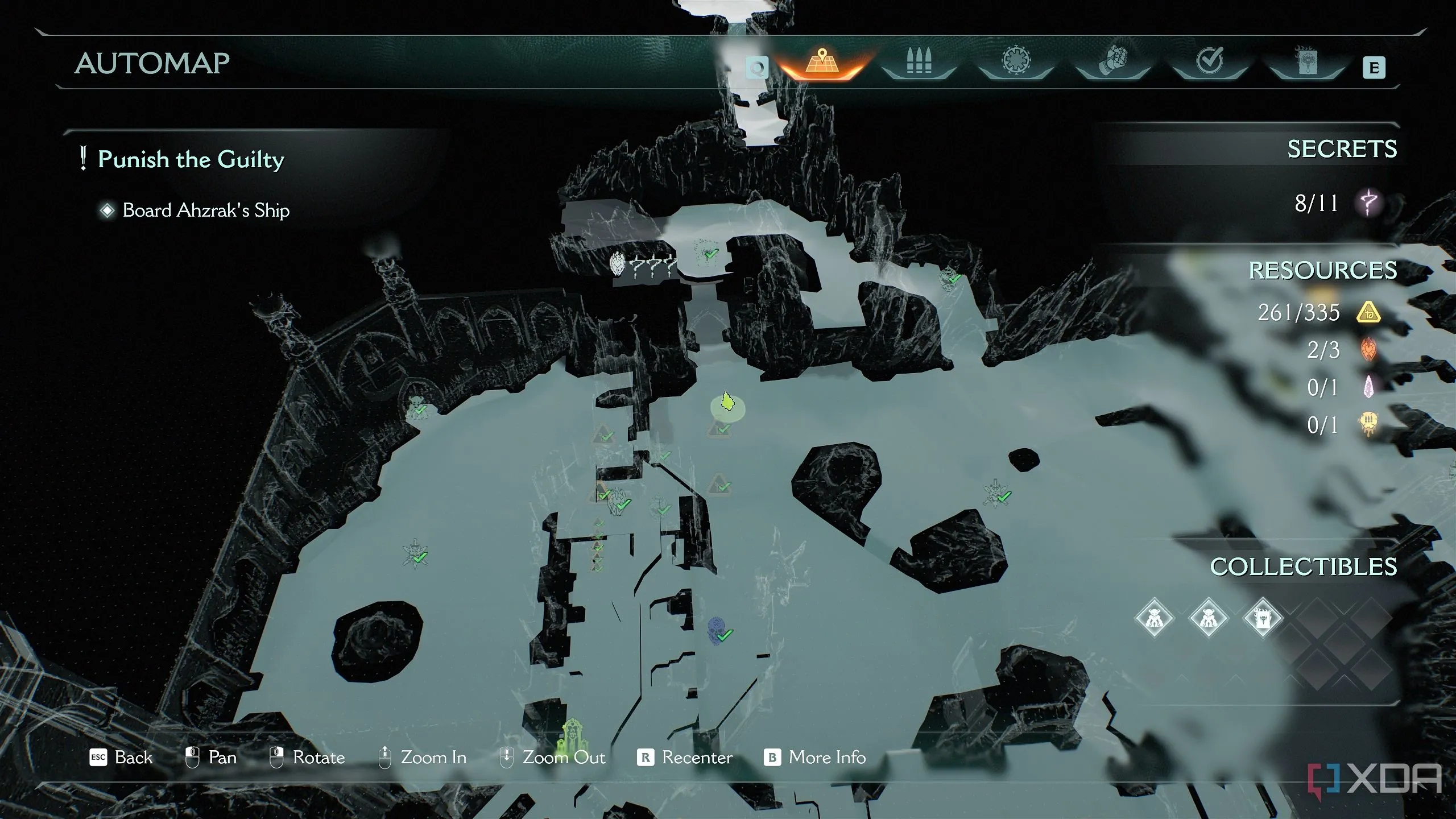 Bản đồ 3D Automap hiển thị vị trí của khu vực bí mật 9 trong Doom The Dark Ages Chương 22.