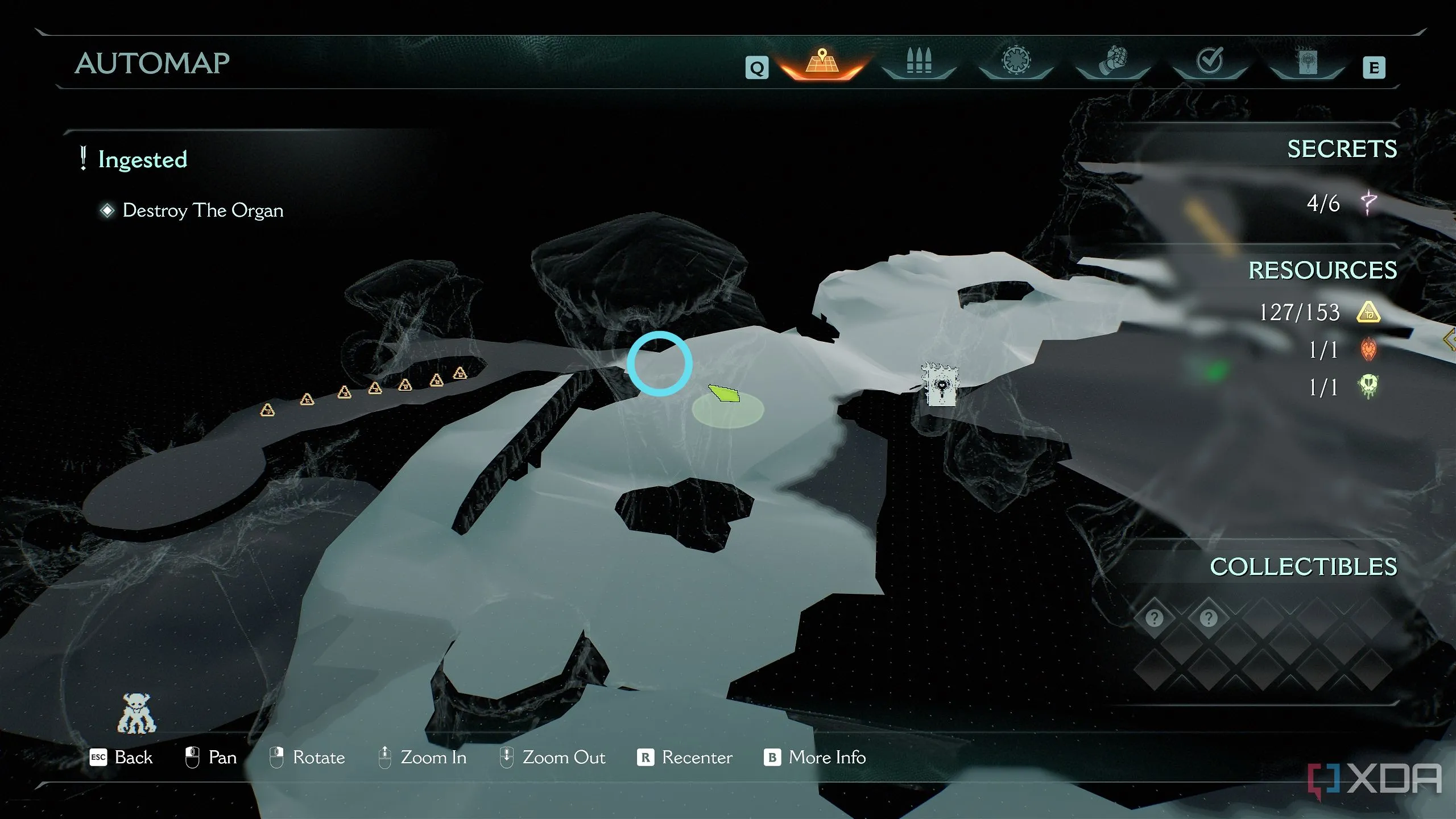 Bản đồ 3D Automap vị trí nút năng lượng ẩn trong Chapter 18 Doom The Dark Ages