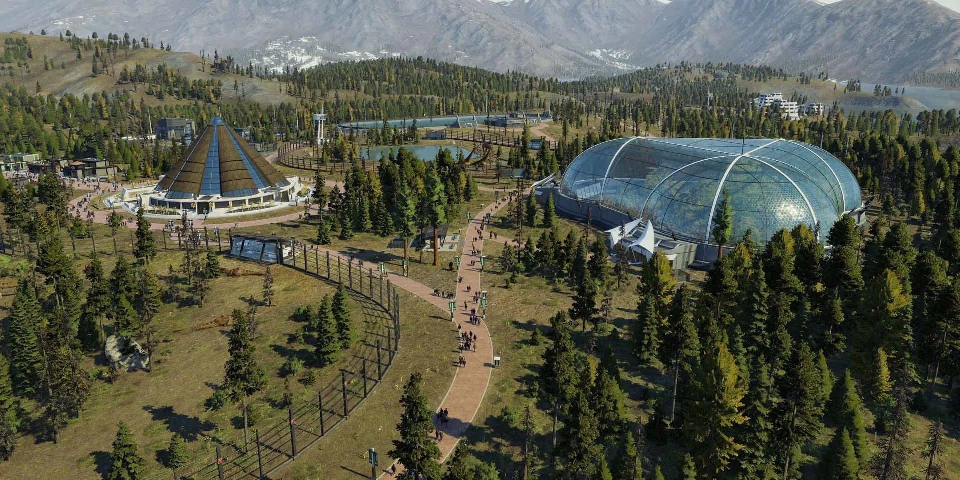 Bản đồ tổng thể một công viên khủng long rộng lớn và được quy hoạch tốt trong Jurassic World Evolution 2