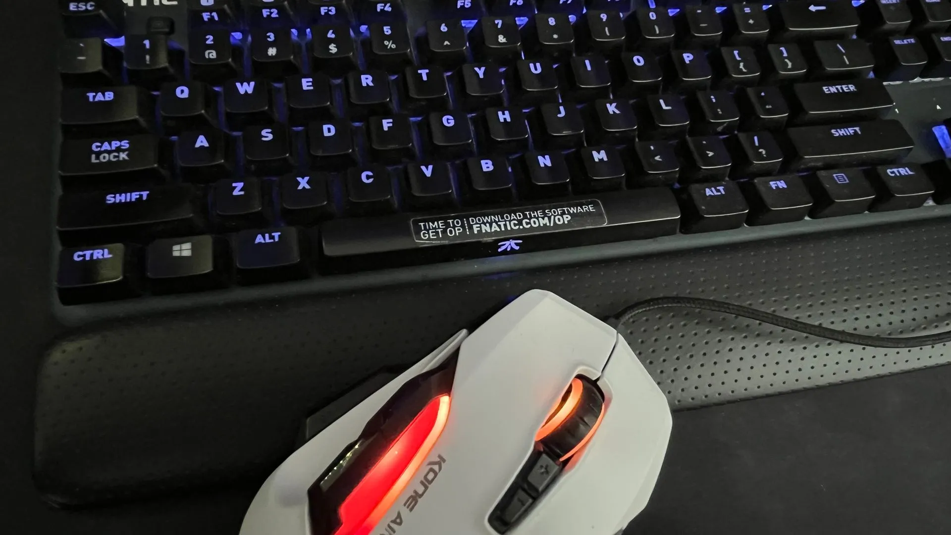 Bàn phím RGB và chuột gaming của FNATIC và ROCCAT, minh họa linh kiện PC gaming đắt đỏ