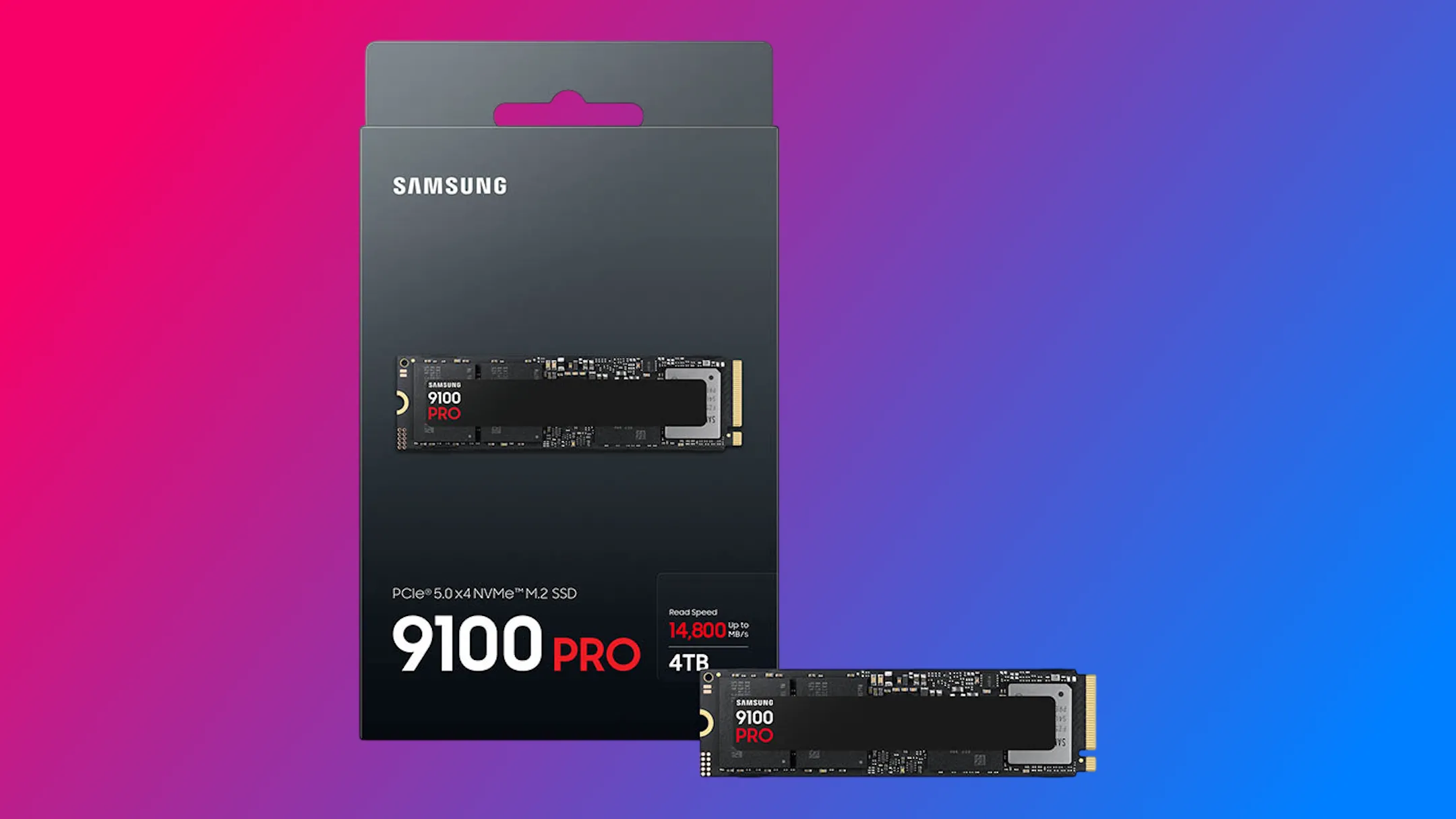 Bao bì sản phẩm ổ cứng SSD Samsung 9100 Pro PCIe 5.0 mới