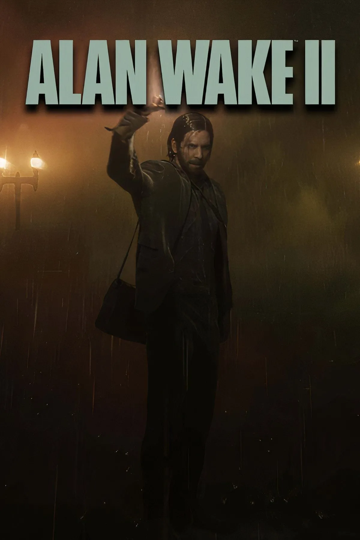 Bìa game Alan Wake II với hình ảnh nhân vật chính Alan Wake và Saga Anderson